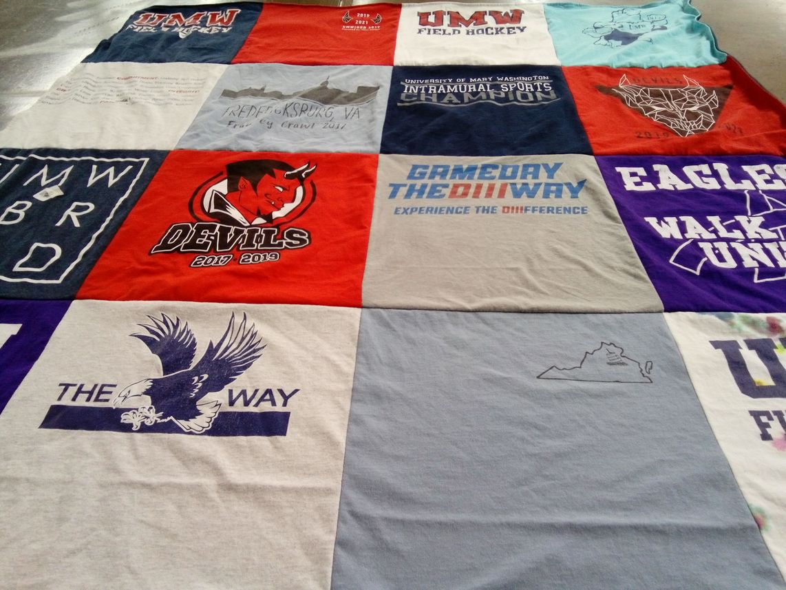T-shirt quilt featuring eagles, devils by Jessica from VA