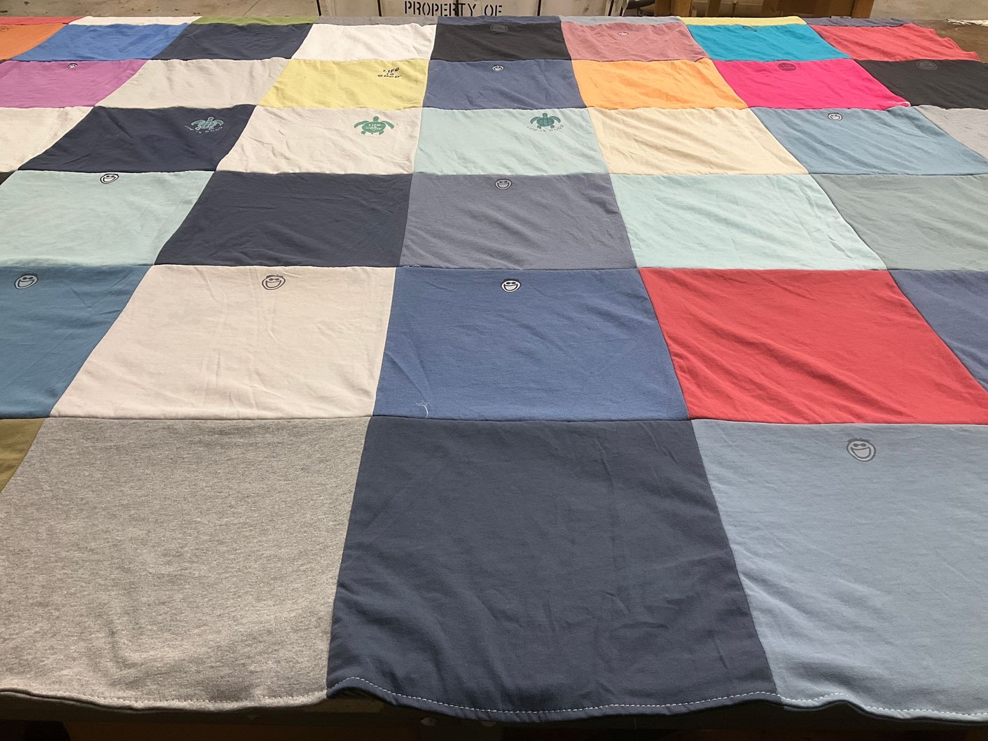 T-shirt quilt with outdoors, pets themes by Eric from MA