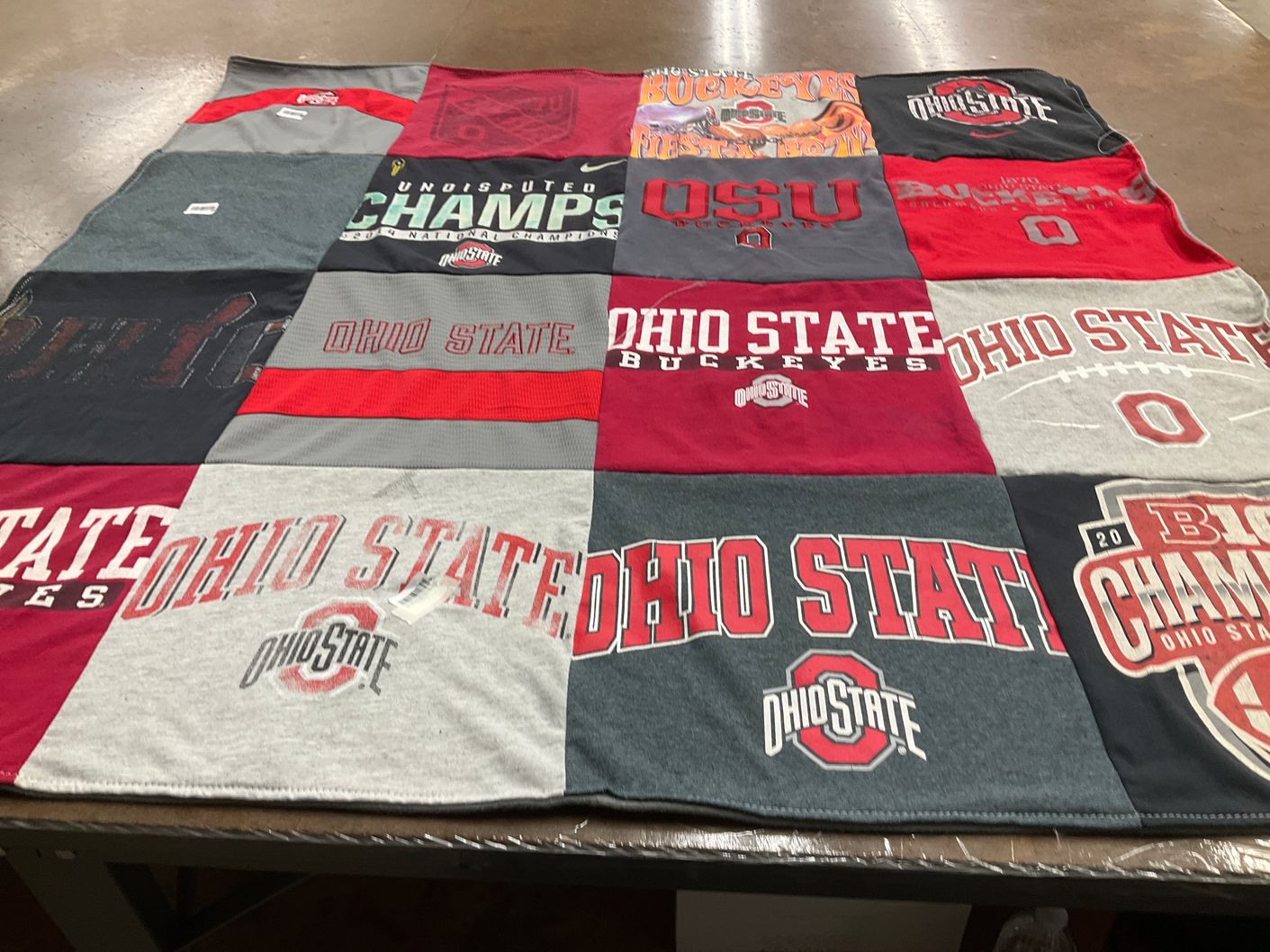 T-shirt quilt featuring ohio state buckeyes by Renee from CT