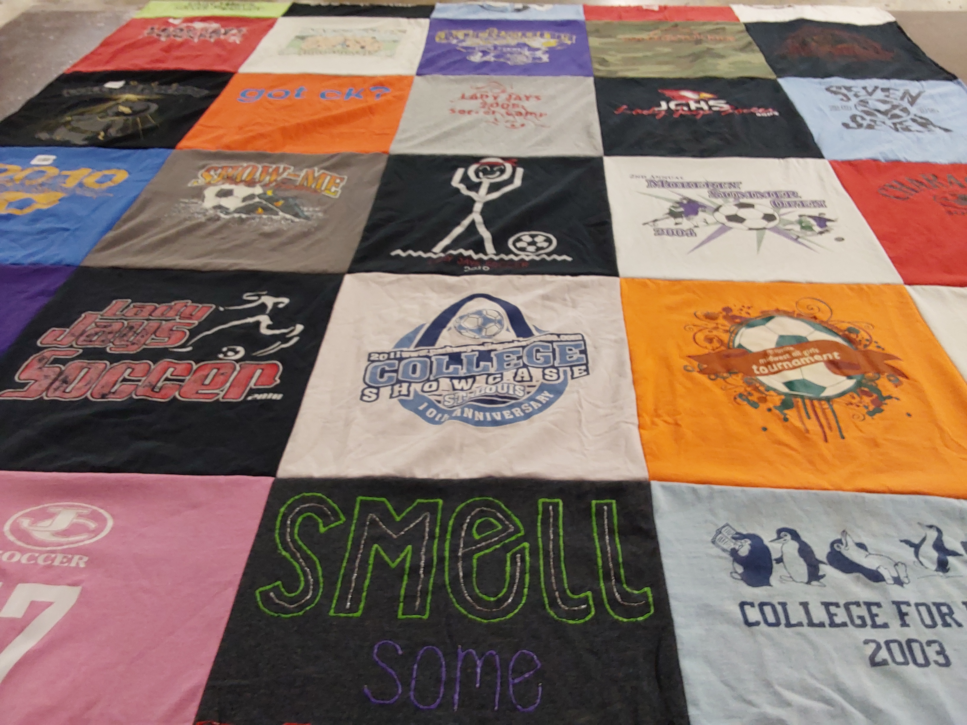T-shirt quilt featuring lady jays soccer by Matt from MO