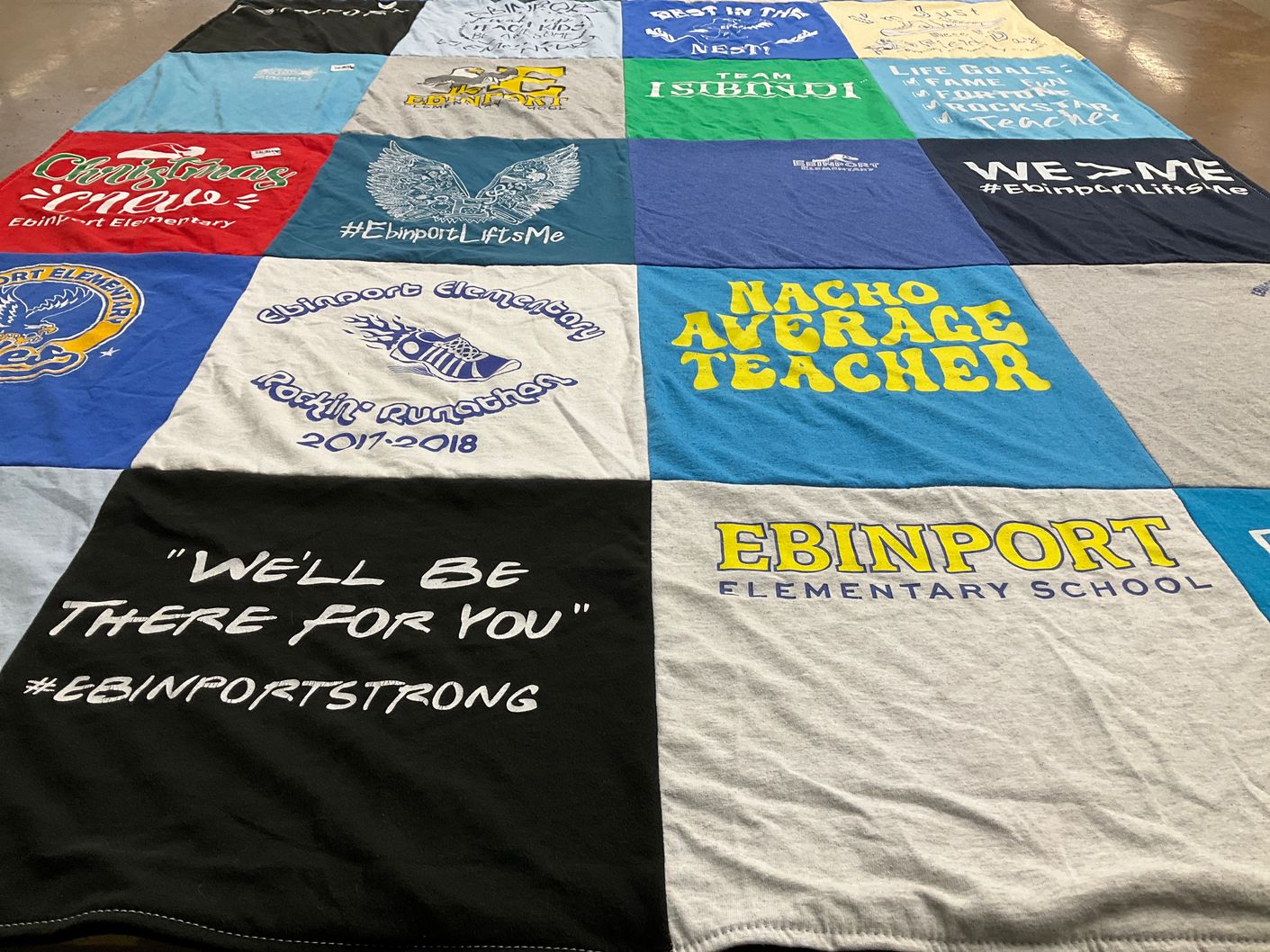 T-shirt quilt from ebinport elementary school by Tanner from SC