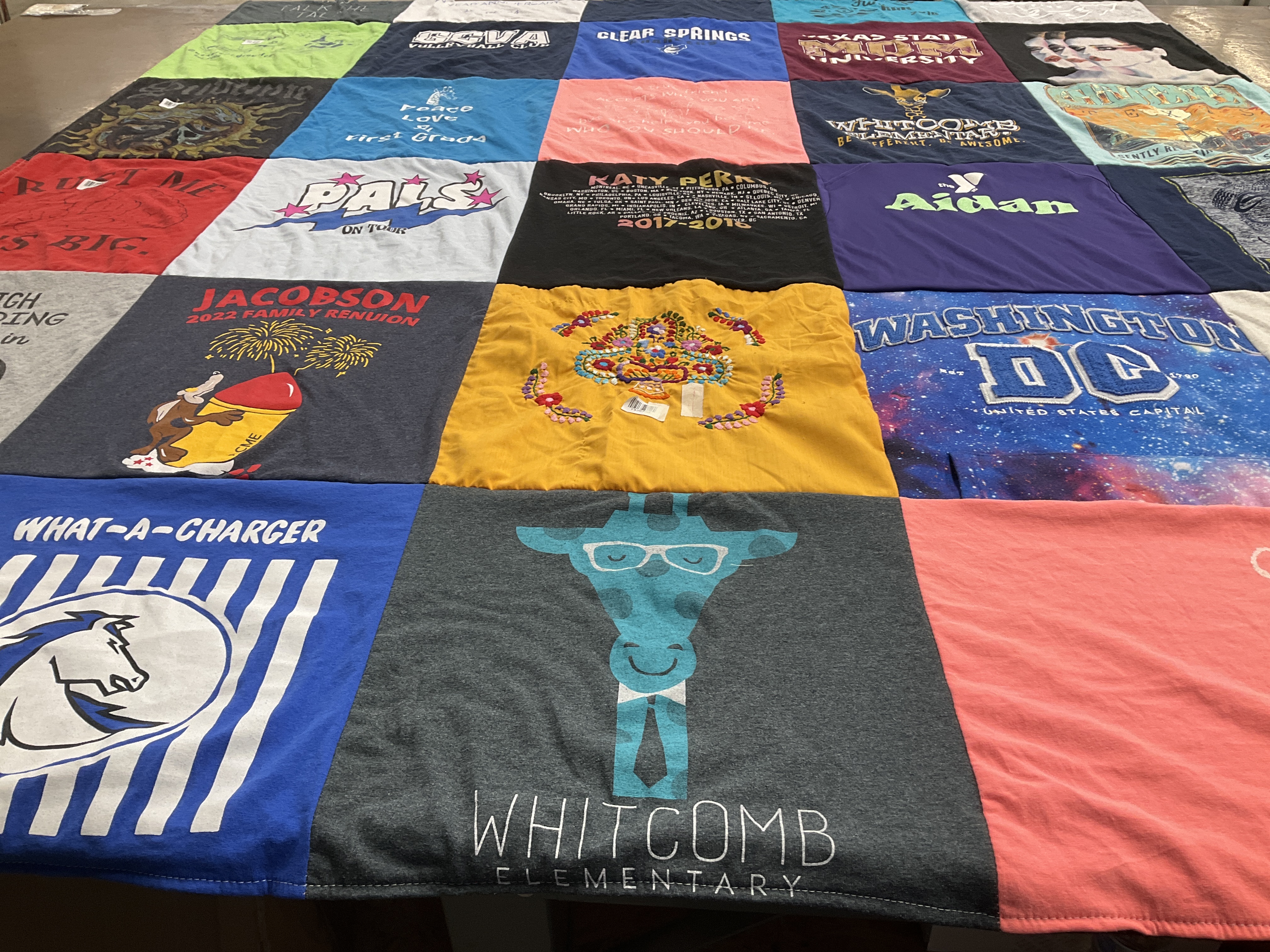 T-shirt quilt from katy perry university by Tina from TX