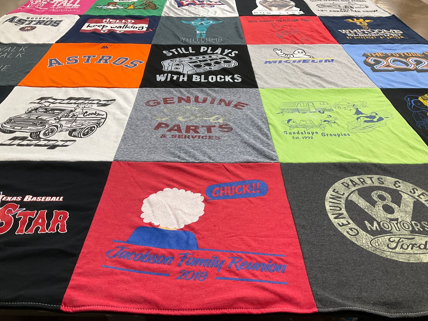 T-shirt quilt featuring houston astros by Tina from TX