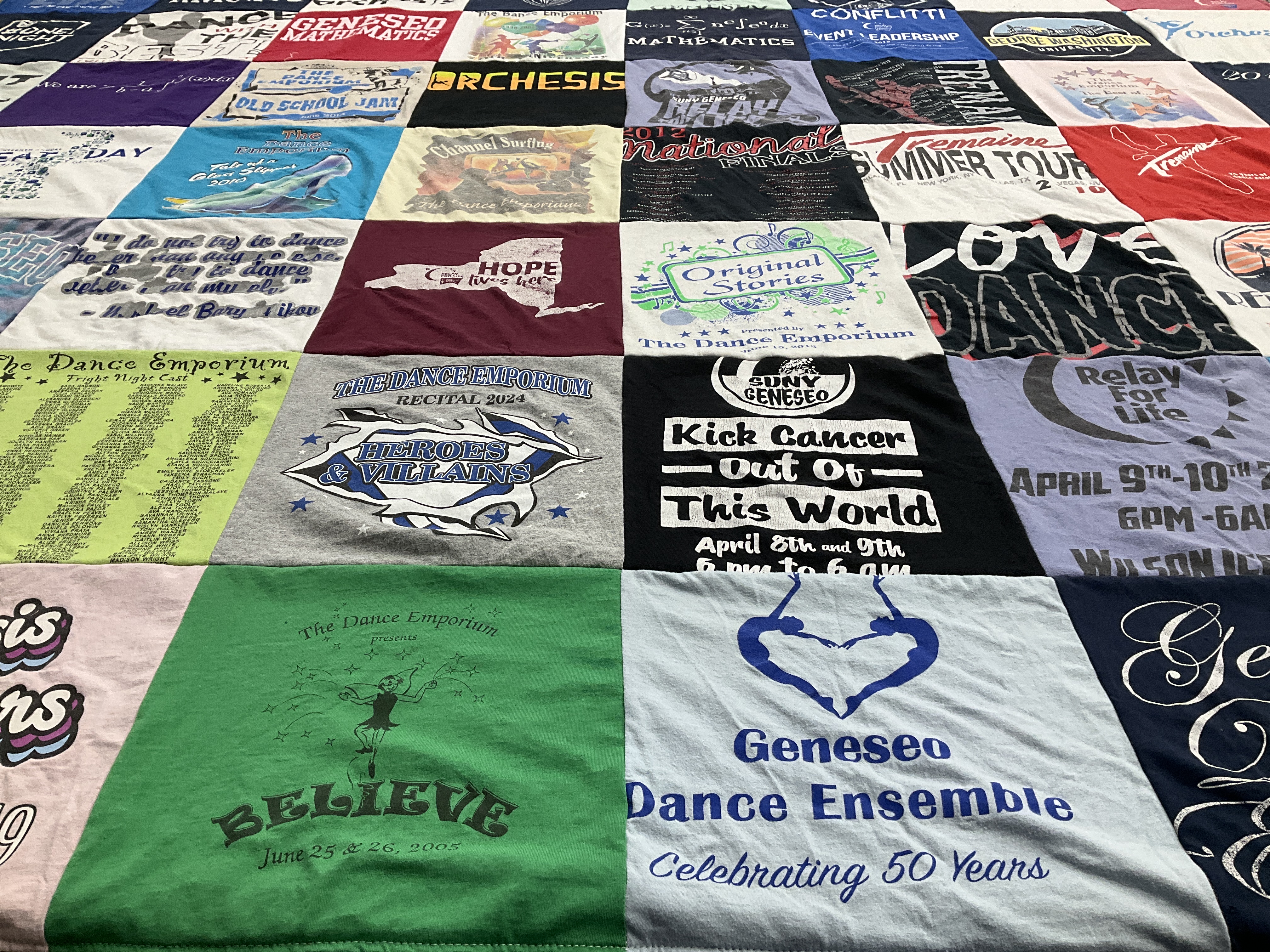 T-shirt quilt from state university of new york at geneseo by Jennifer from NY