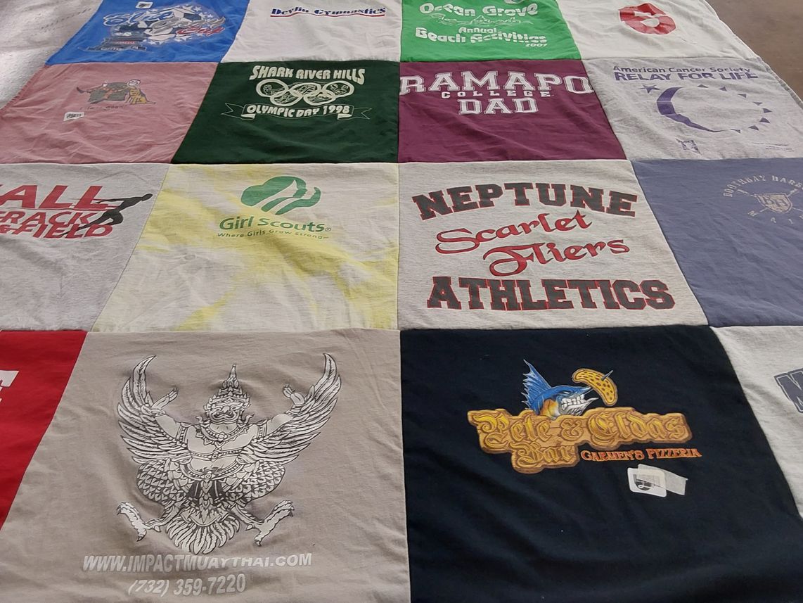 T-shirt quilt featuring neptune scarlet tiers by Dianne from NJ
