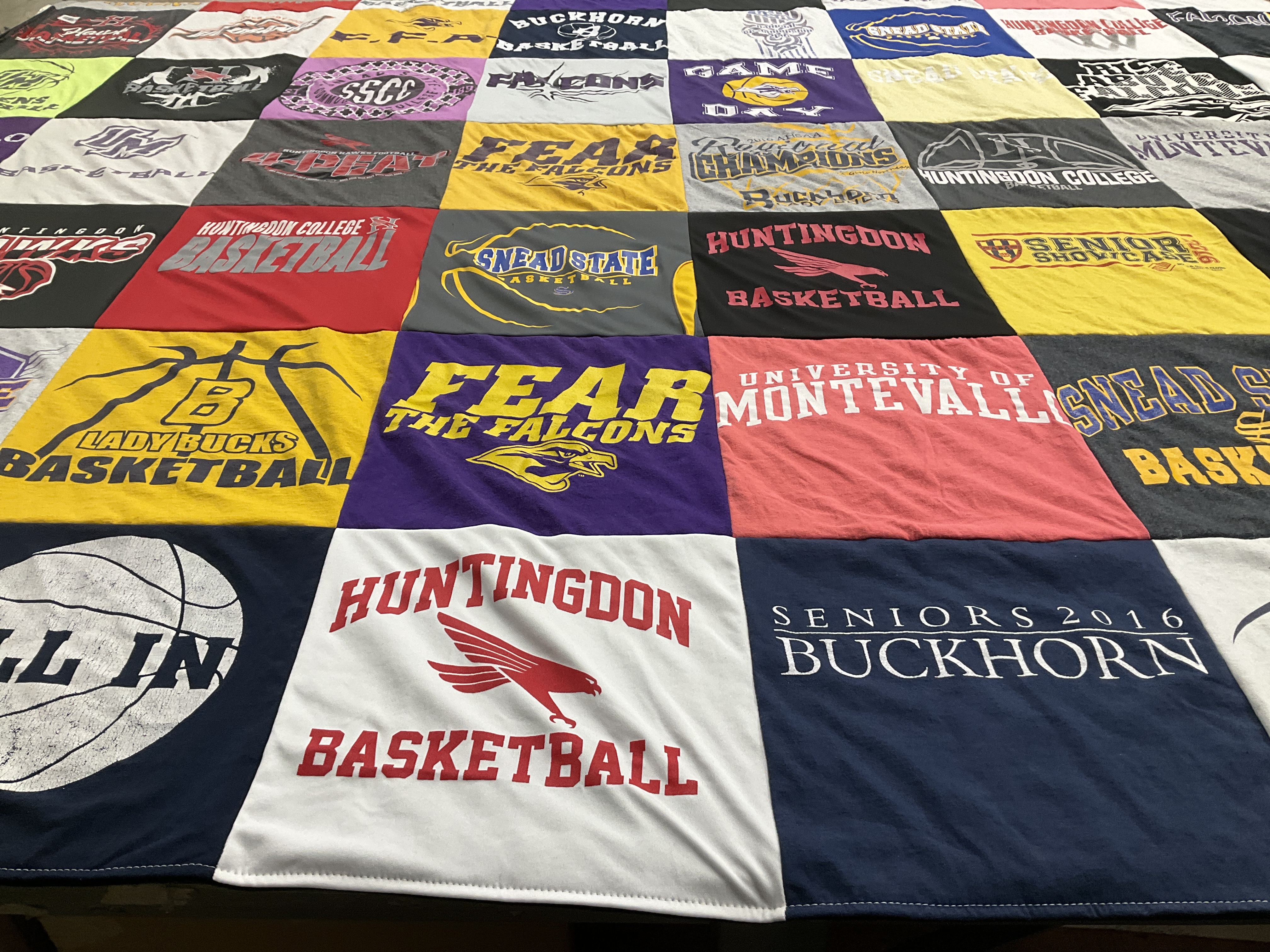 T-shirt quilt featuring huntingdon basketball, ladybucks basketball by Paige from GA