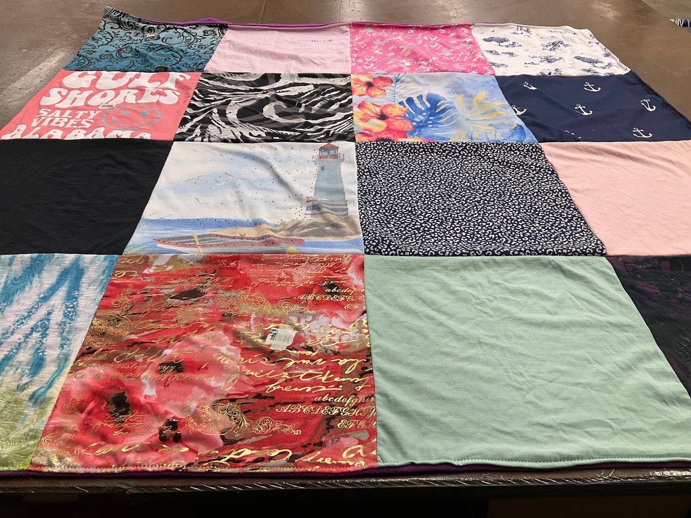 T-shirt quilt with beach, nature themes by NICOLE from AL