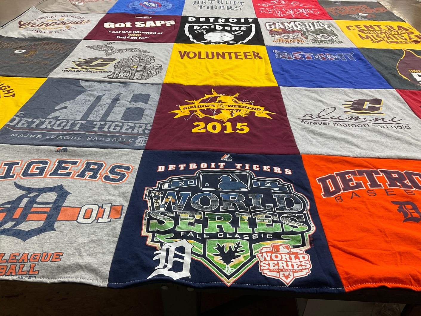 T-shirt quilt featuring detroit tigers by Maureen from MI