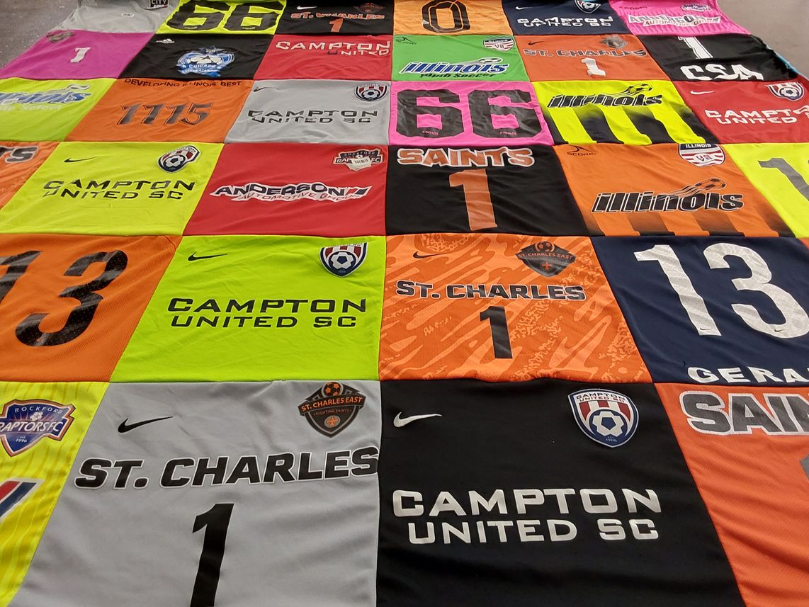 T-shirt quilt featuring campton united sc, rockford raptorsfc by Merri from IL
