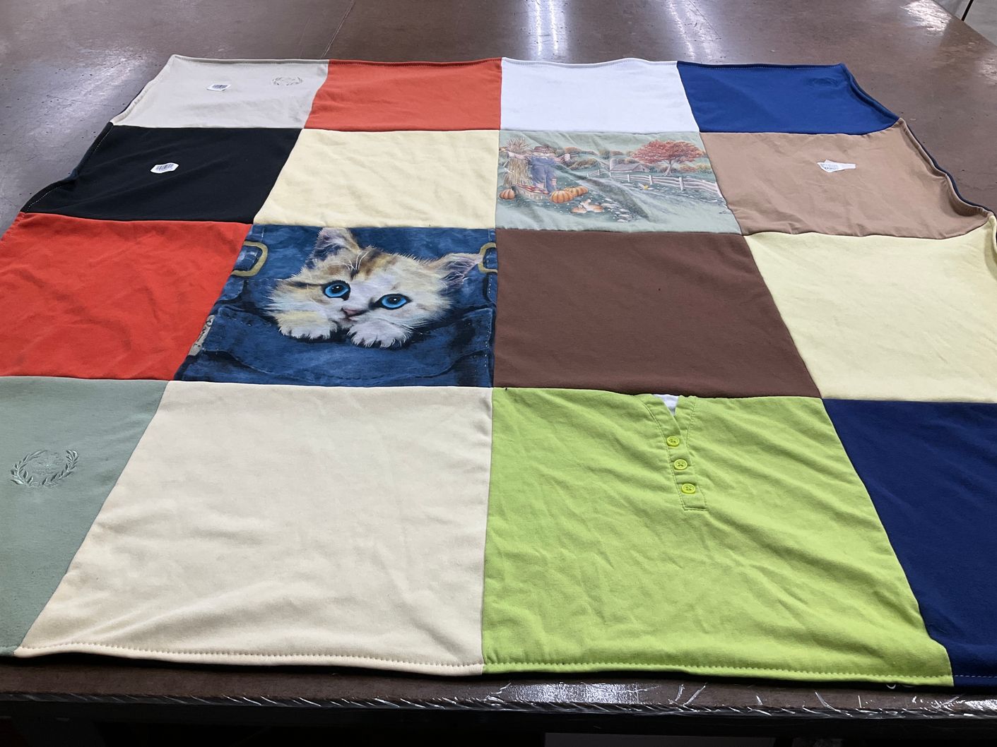 T-shirt quilt with pets, animals themes by Alexandra from IA