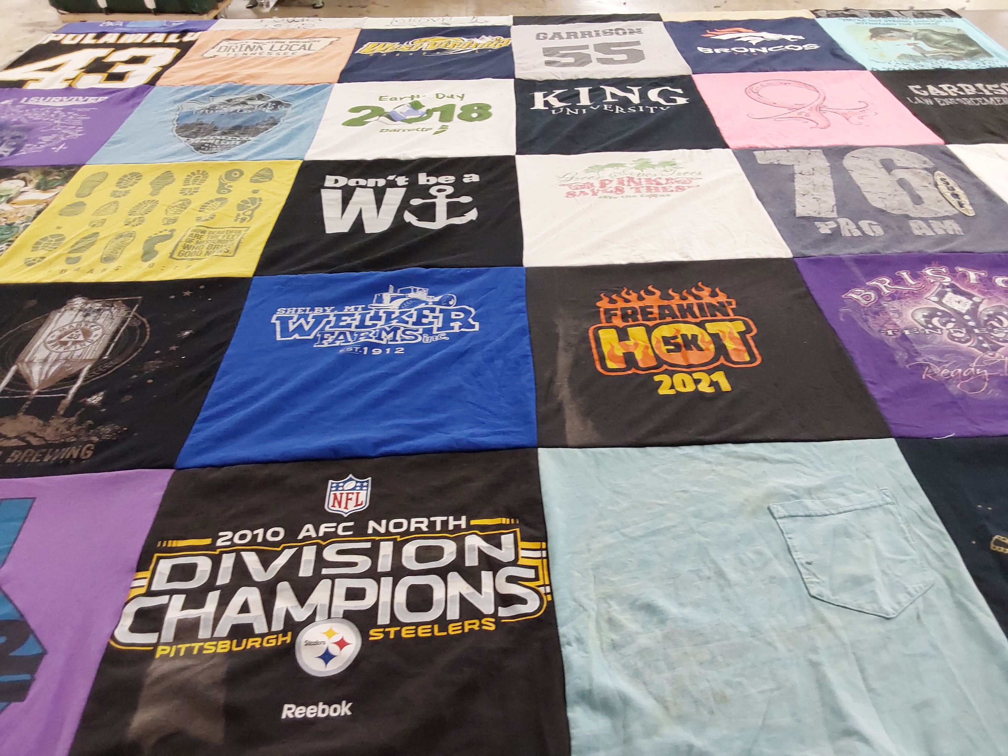 T-shirt quilt featuring pittsburgh steelers by Lisa from FL