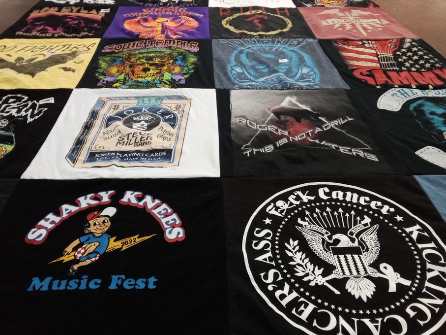 T-shirt quilt with music, festivals themes by Don from GA