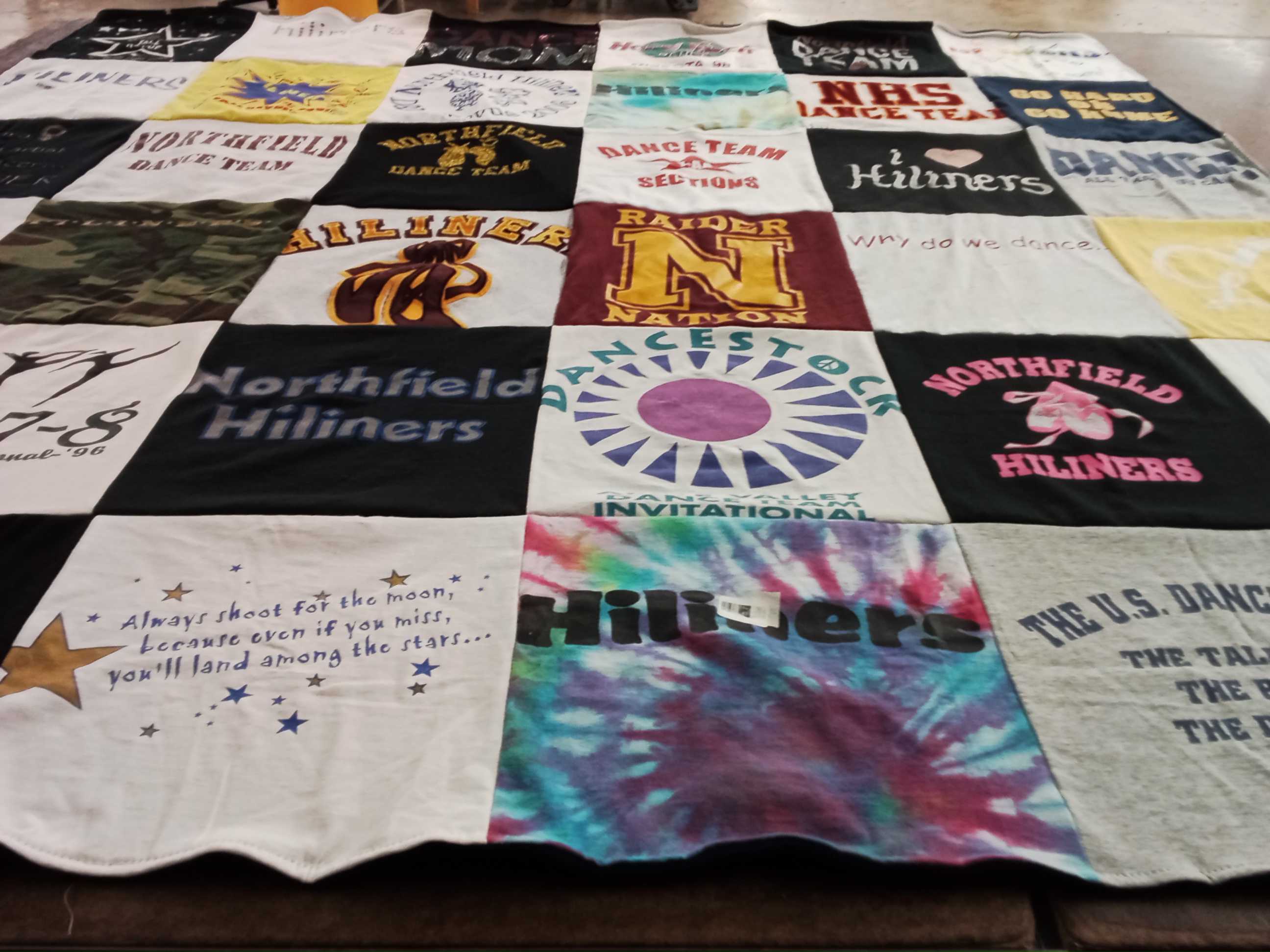 T-shirt quilt featuring northfield dance team, raider nation by Kristen from MN