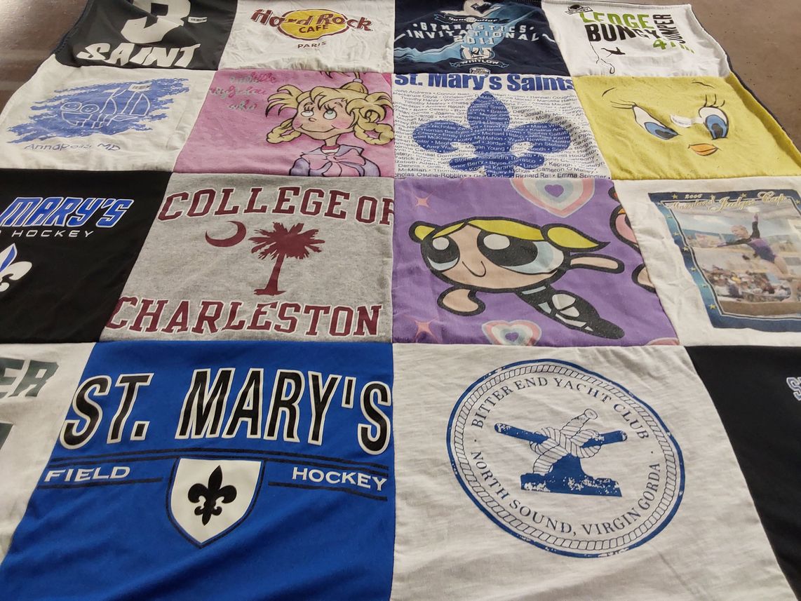 T-shirt quilt featuring st. mary's saints by Gina from MD