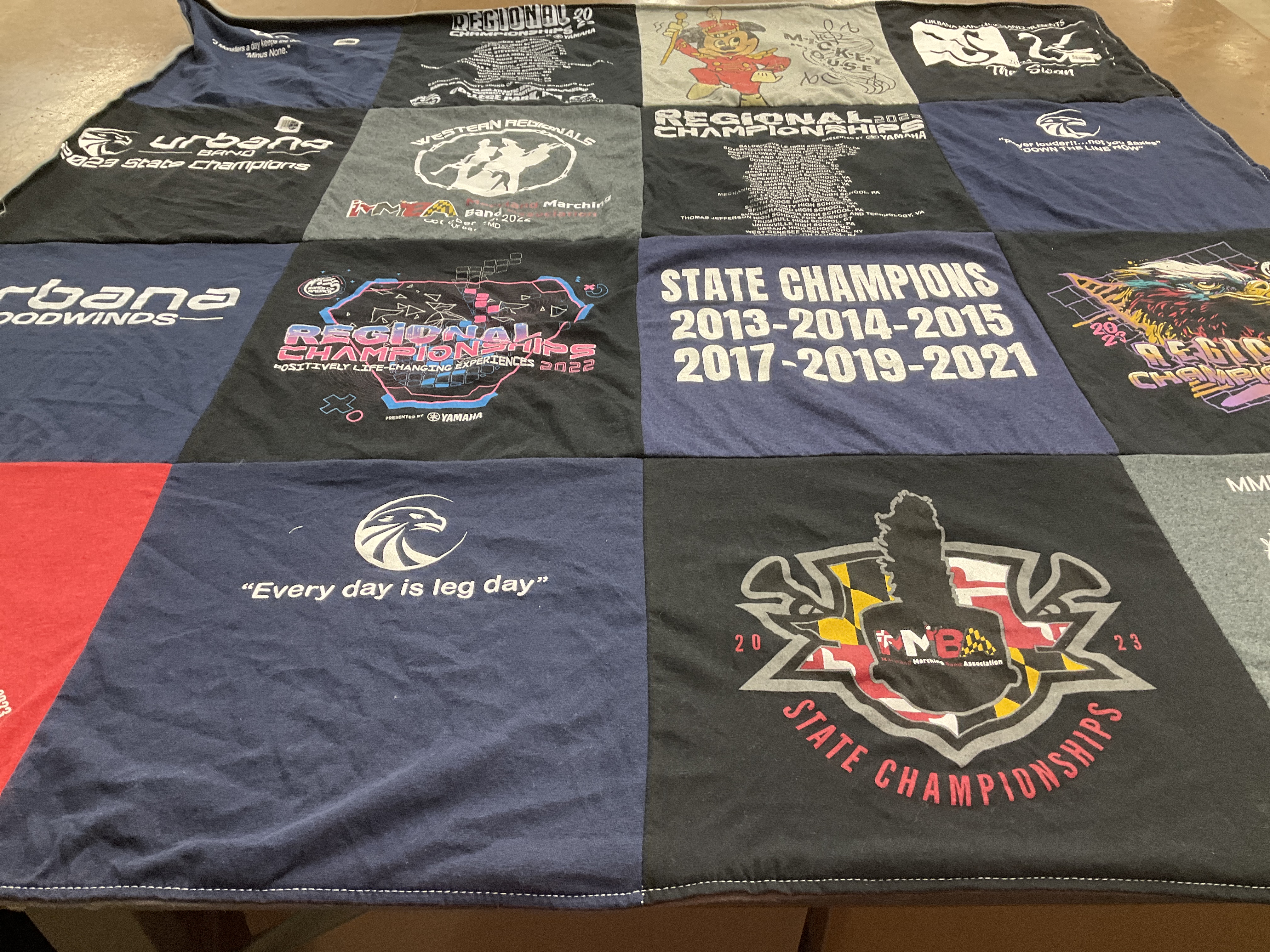 T-shirt quilt featuring urbana high school marching band by Michelle from MD