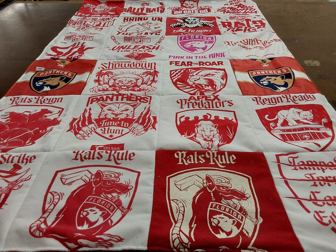 T-shirt quilt featuring florida panthers by Theresa from FL
