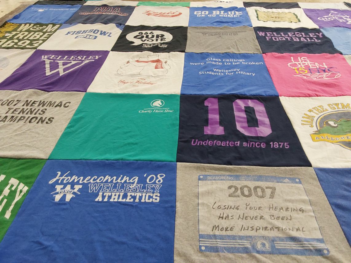 T-shirt quilt from wellesley college by Meghan from KY