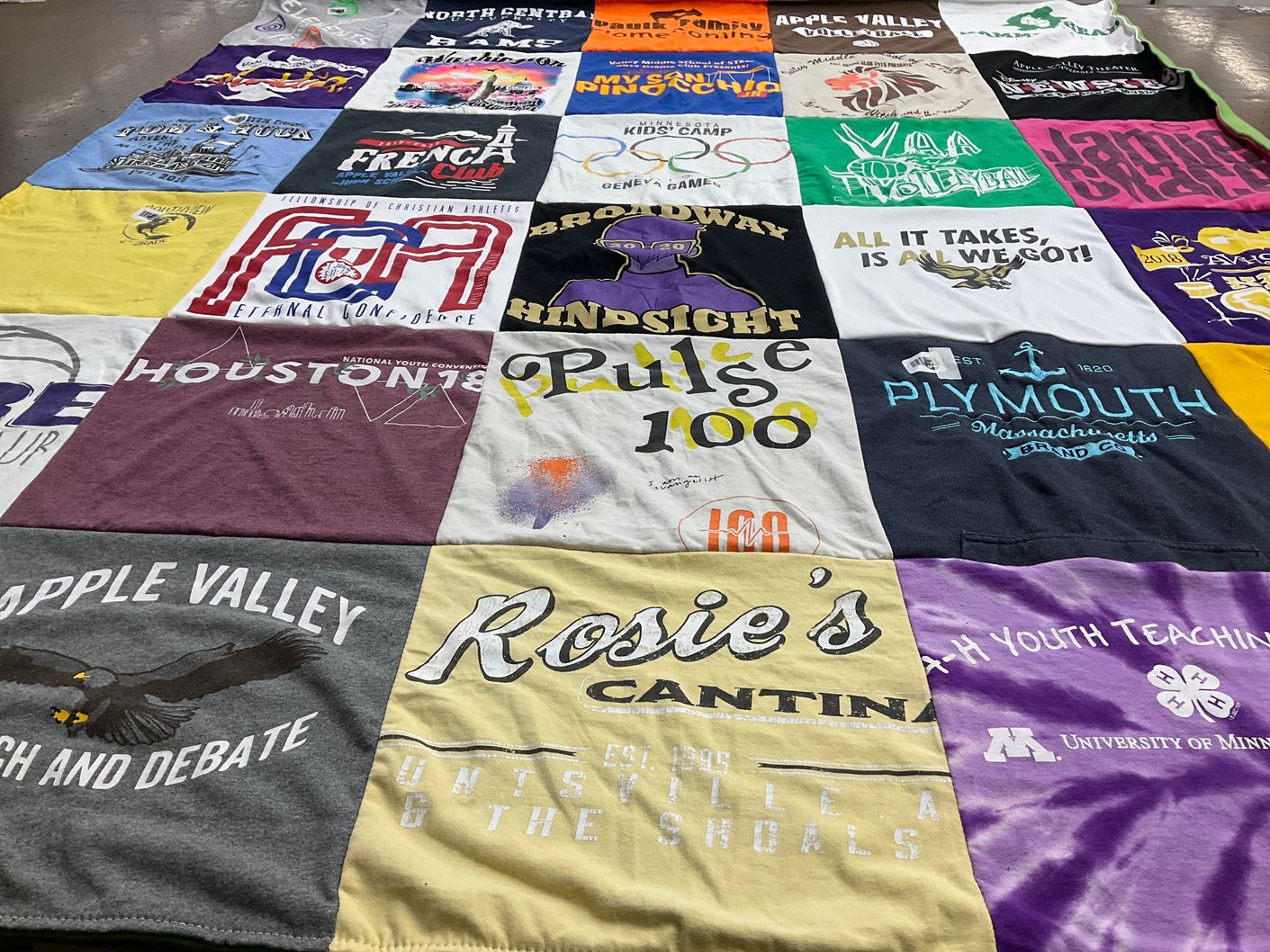 T-shirt quilt featuring apple valley debate team by Rosie from MN