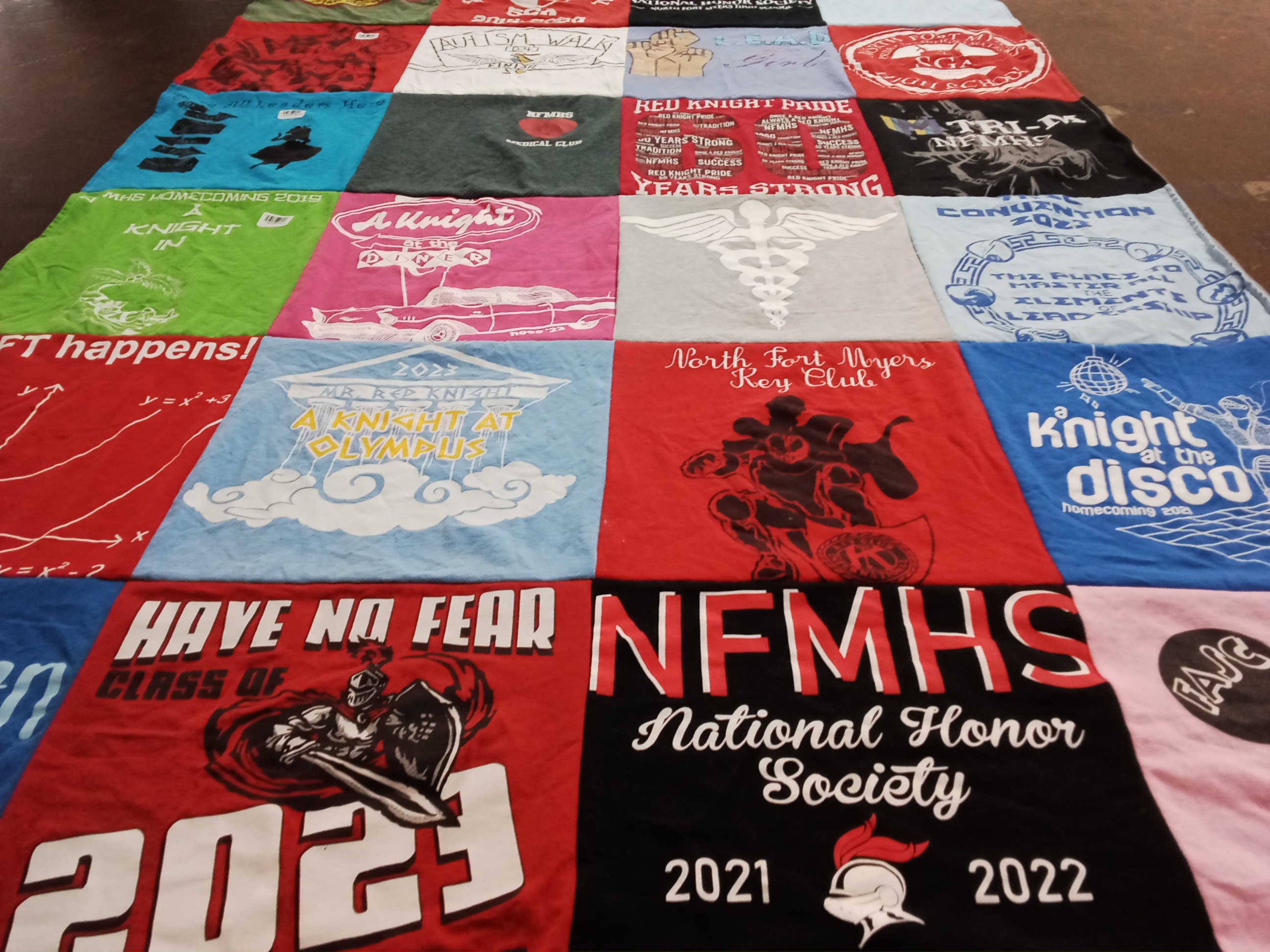 T-shirt quilt featuring north fort myers high school by Allison from FL