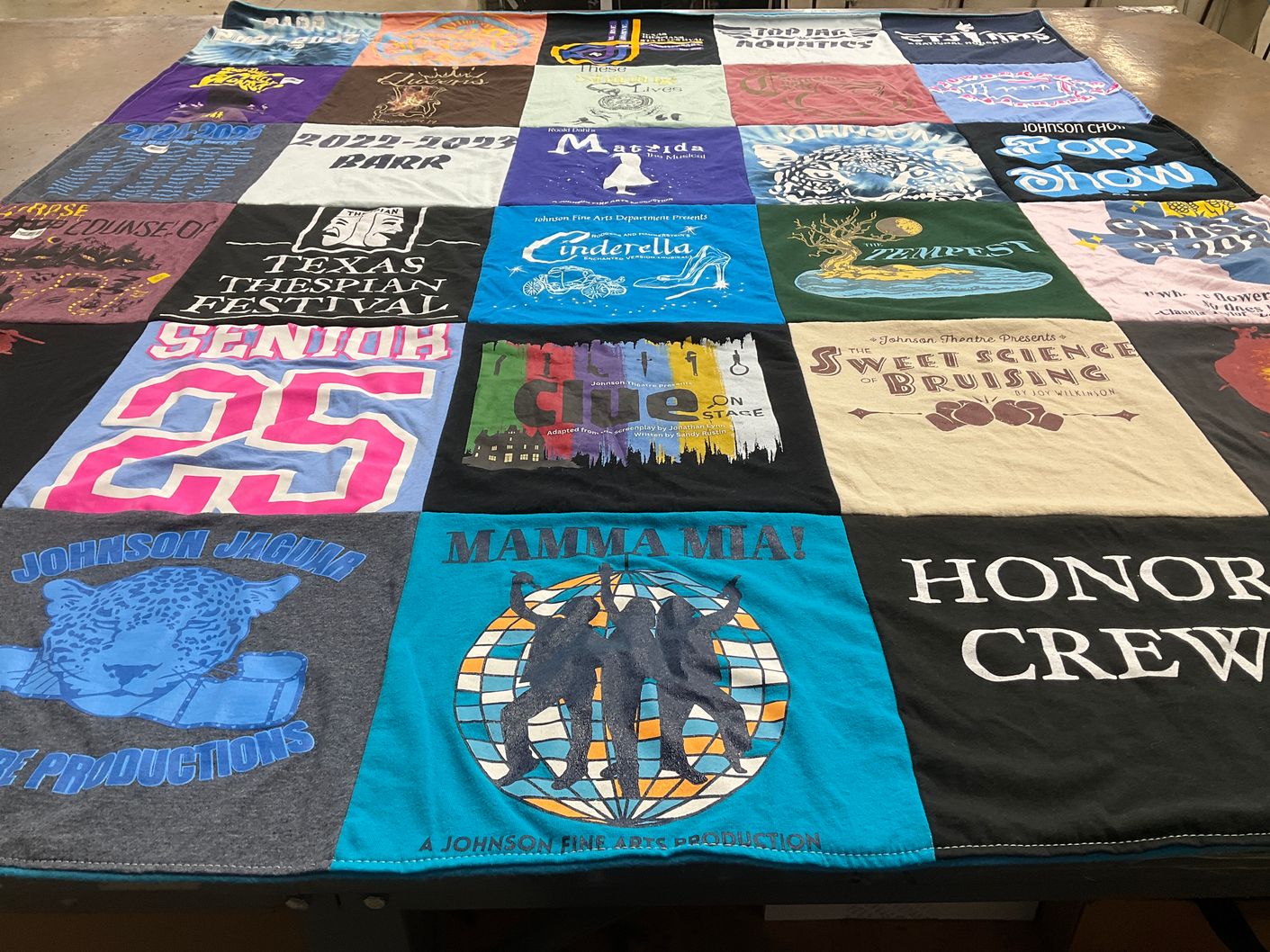 T-shirt quilt featuring johnson jaguars by Tracie K. from TX