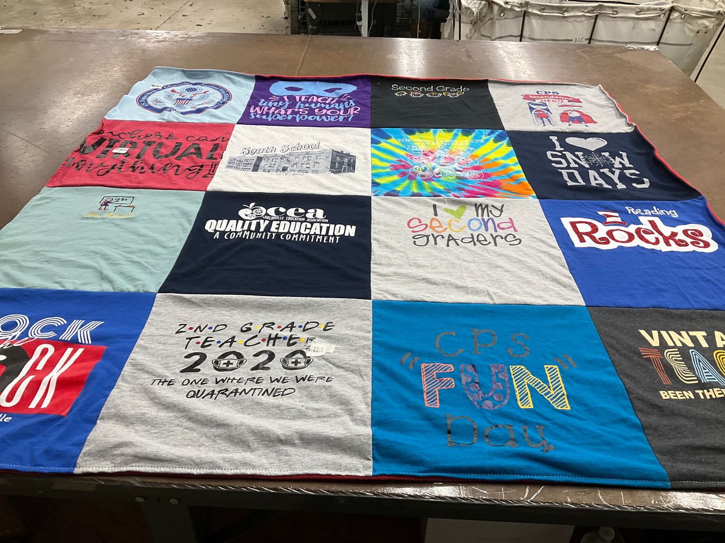 T-shirt quilt from south school by Cathy from IL