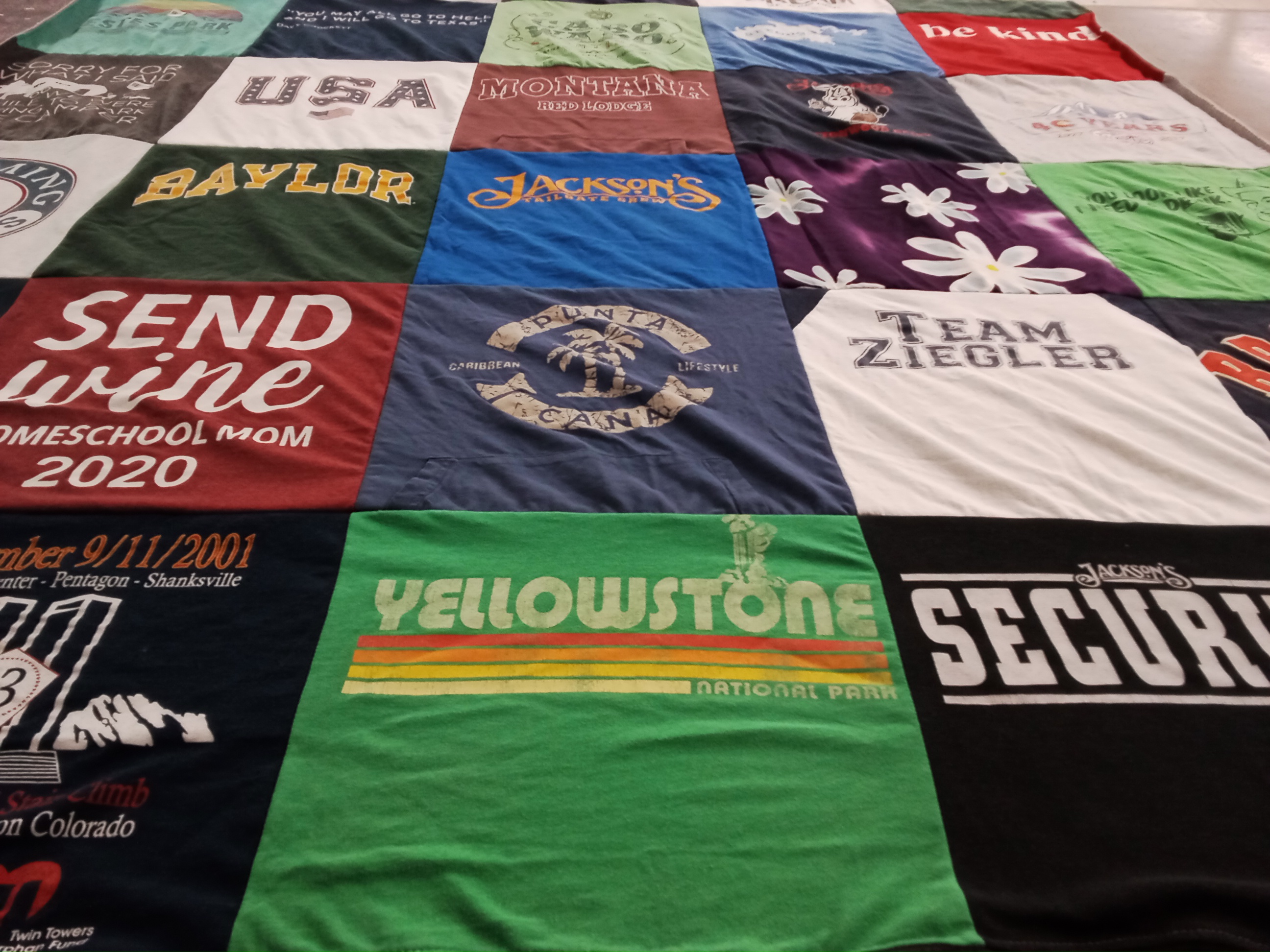 T-shirt quilt from baylor university by kim from CO