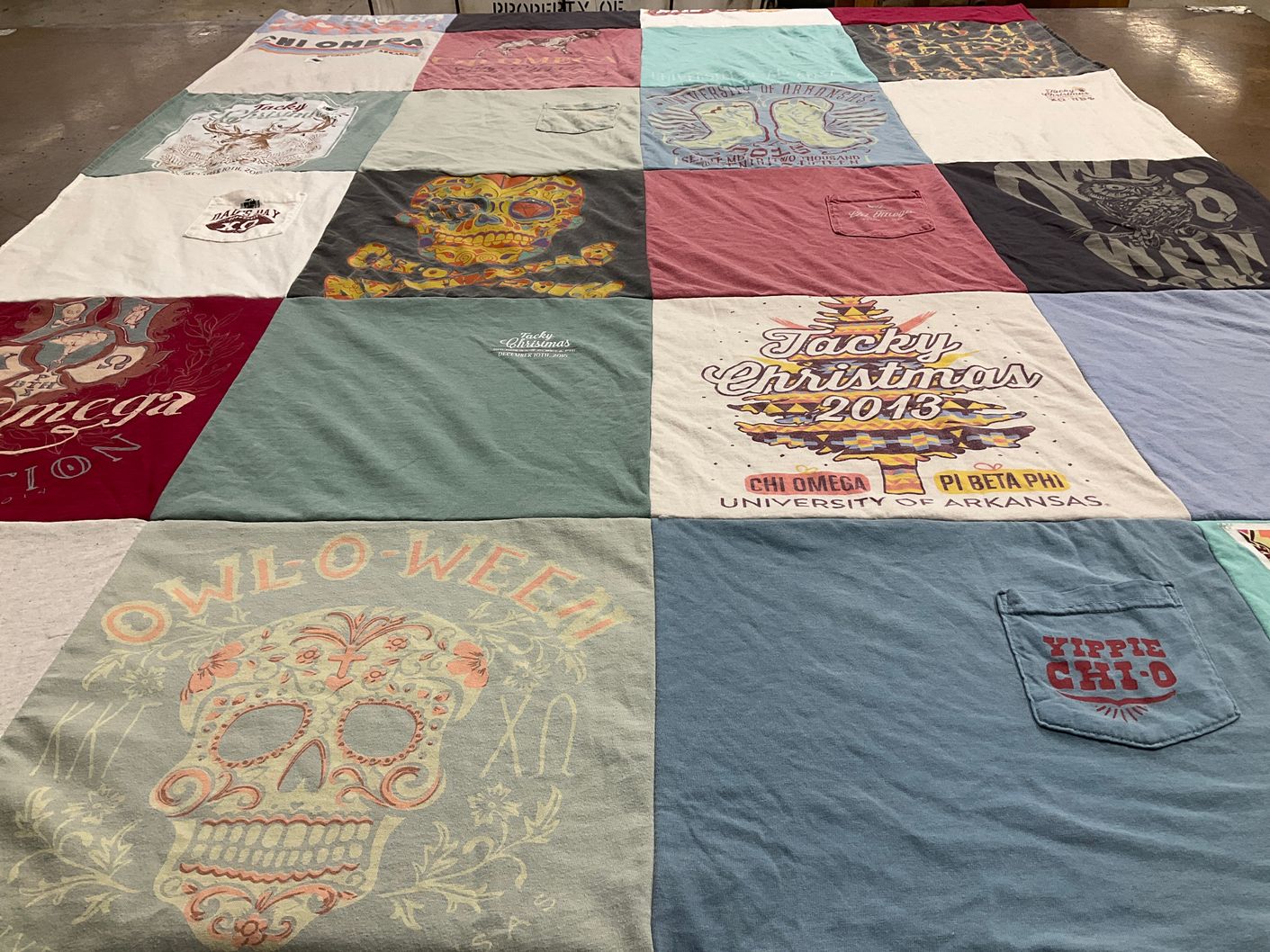 T-shirt quilt from university of arkansas by Darby from GA