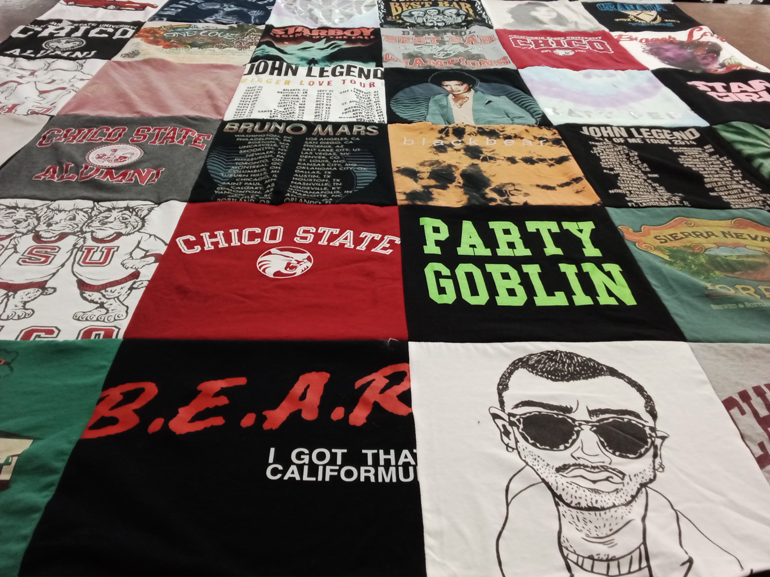 T-shirt quilt from chico state university by Elissa from CA