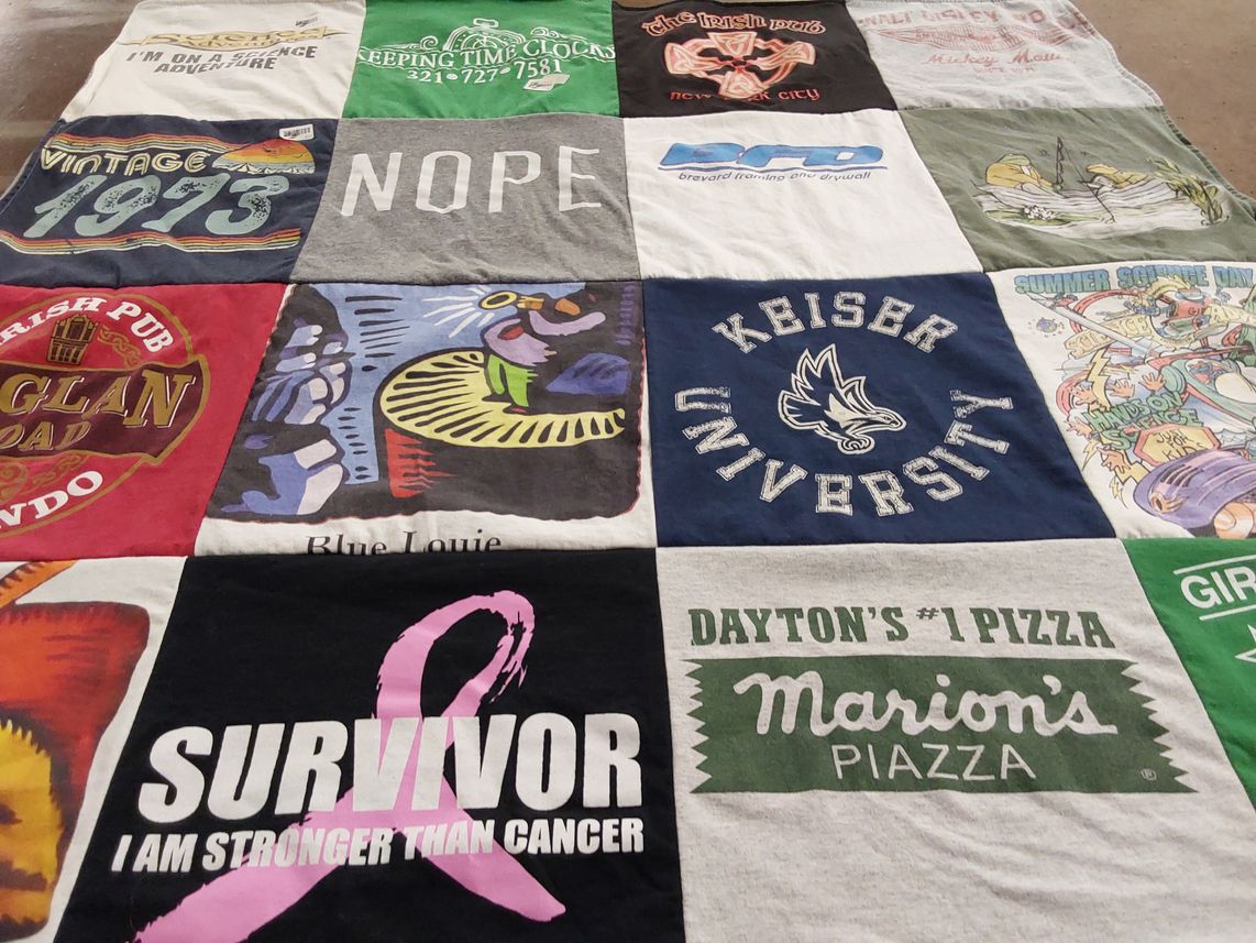 T-shirt quilt from keiser university by Dina from FL
