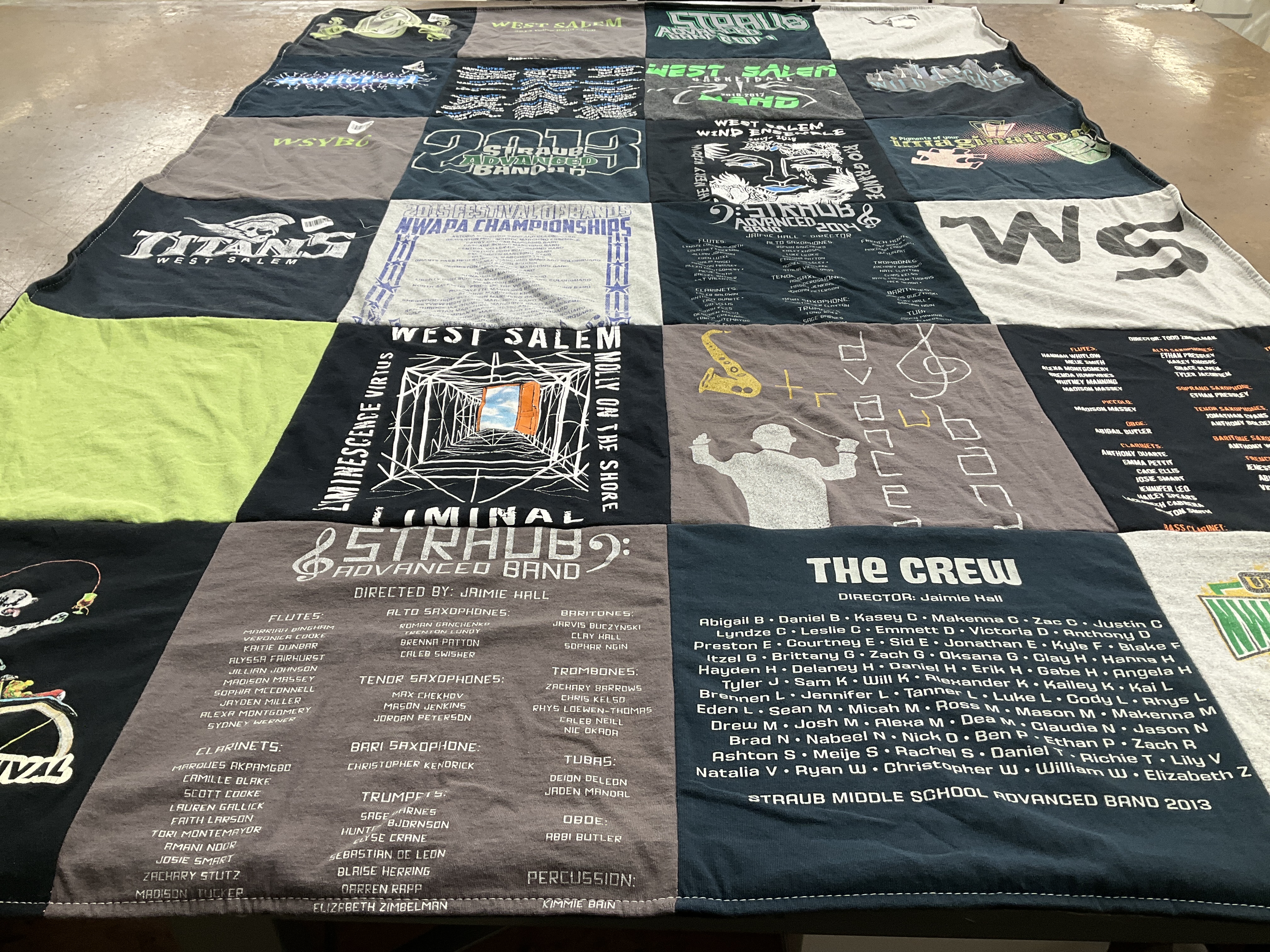 T-shirt quilt from west salem high school by Stacy from OR