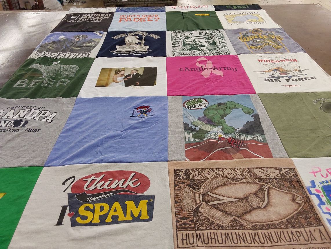 T-shirt quilt featuring hayward university by Barb from NE