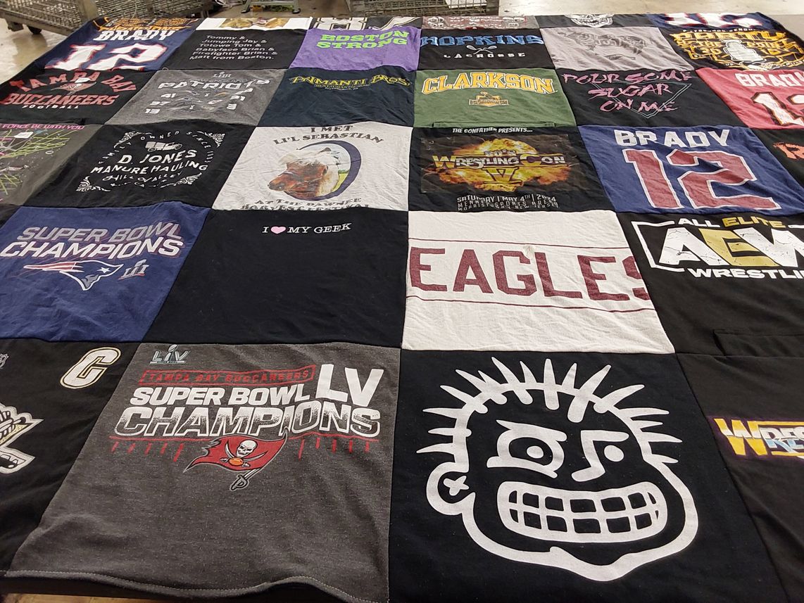T-shirt quilt featuring tampa bay buccaneers, new england patriots by matthew from MA