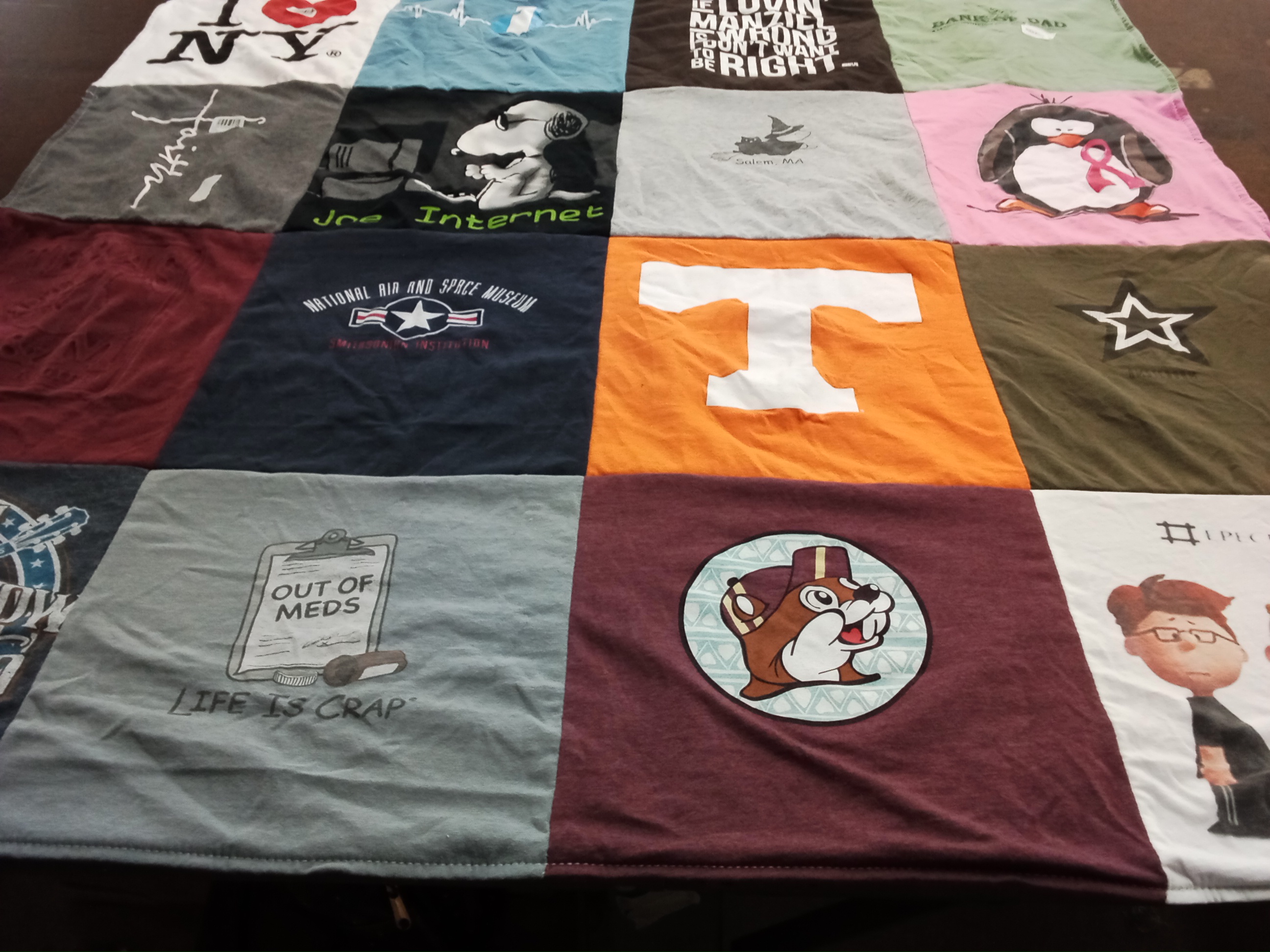 T-shirt quilt from university of tennessee by Wendy from TN