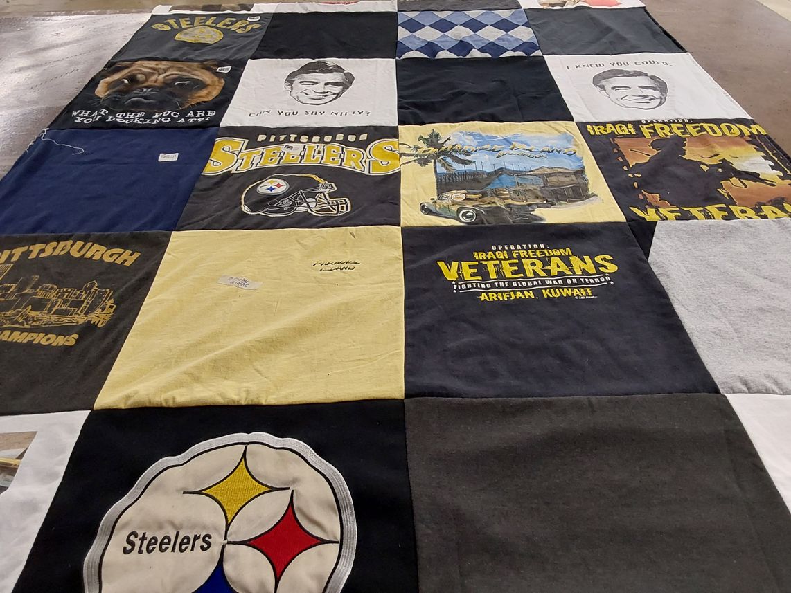 T-shirt quilt featuring pittsburgh steelers by Edna from CA