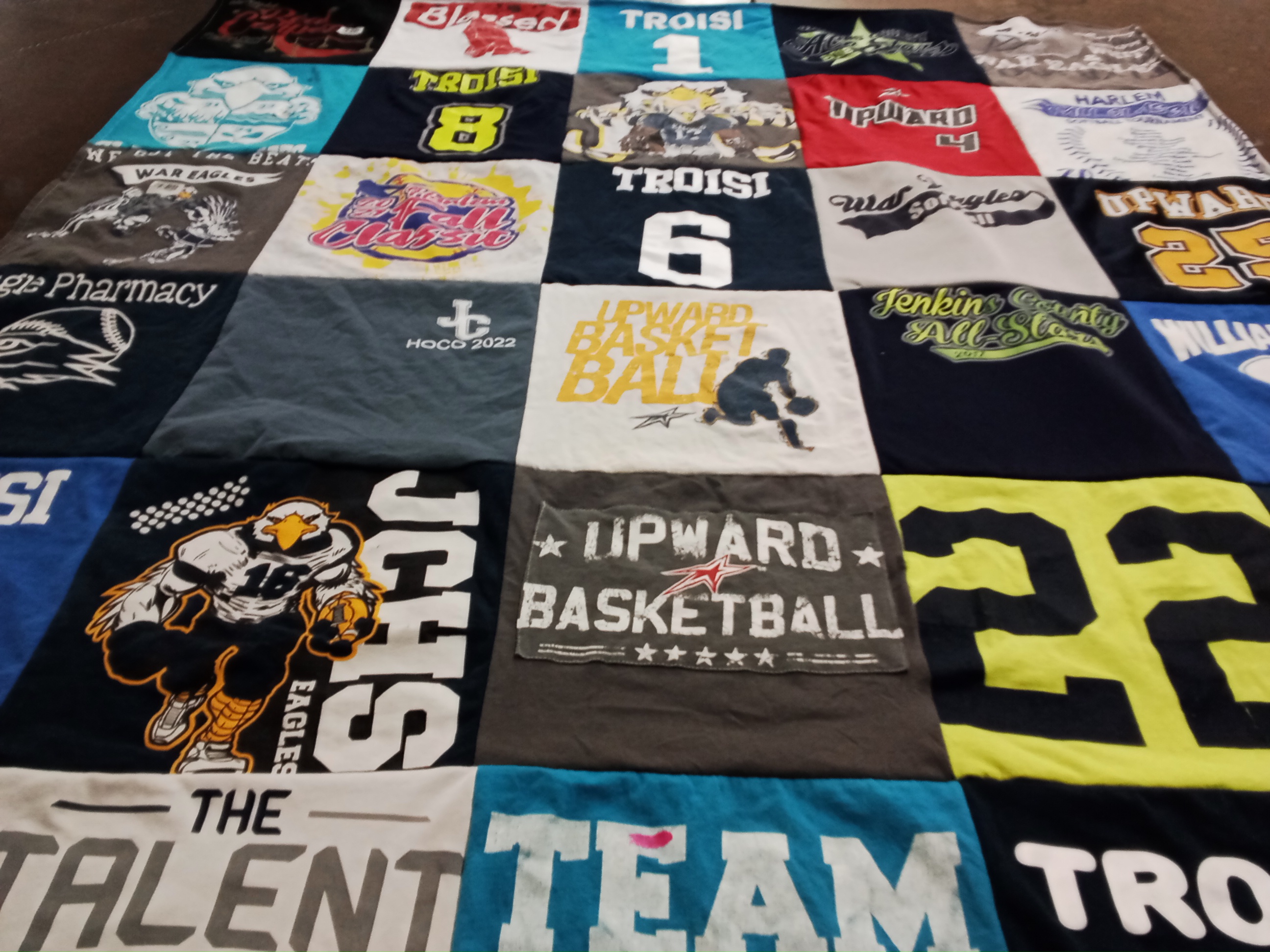 T-shirt quilt featuring upward basketball by Amanda from GA