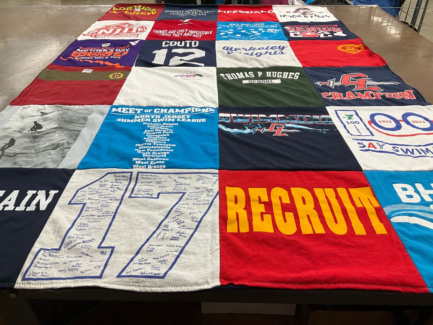 T-shirt quilt from thomas p hughes school by Zaida from NJ