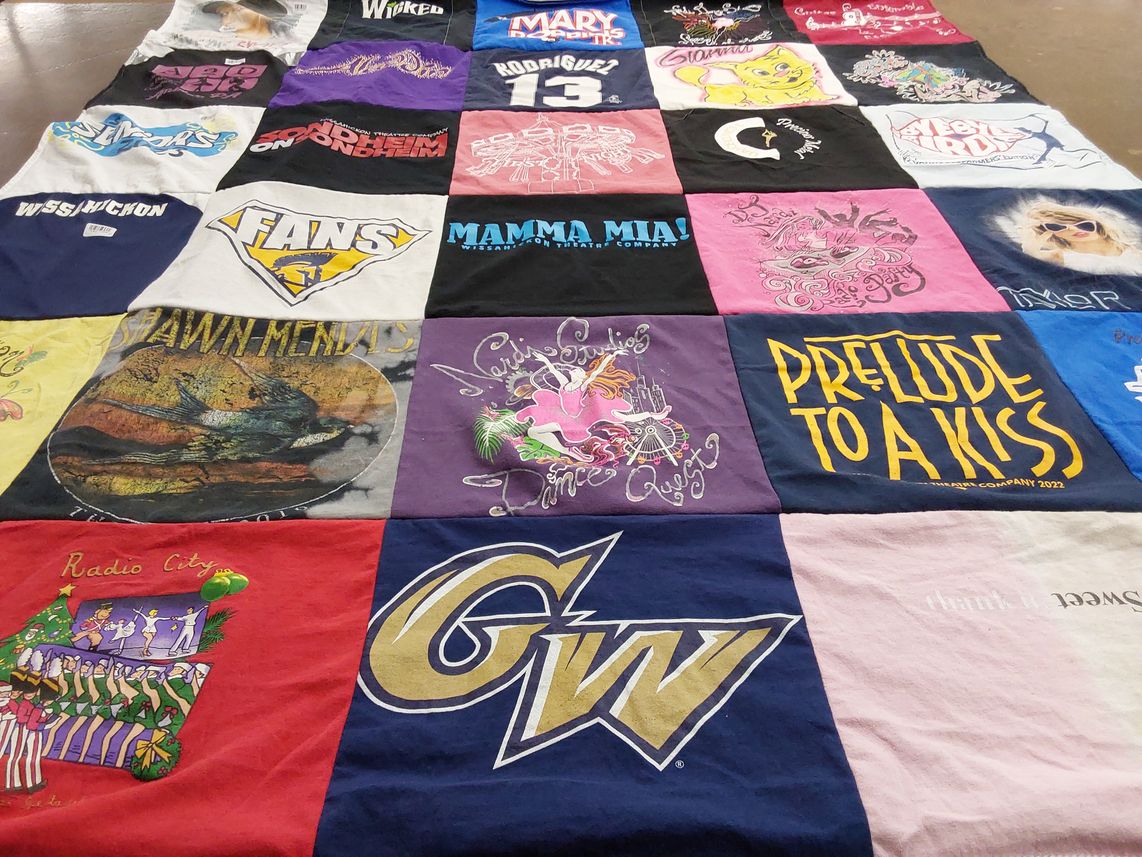 T-shirt quilt from george washington university by val from PA