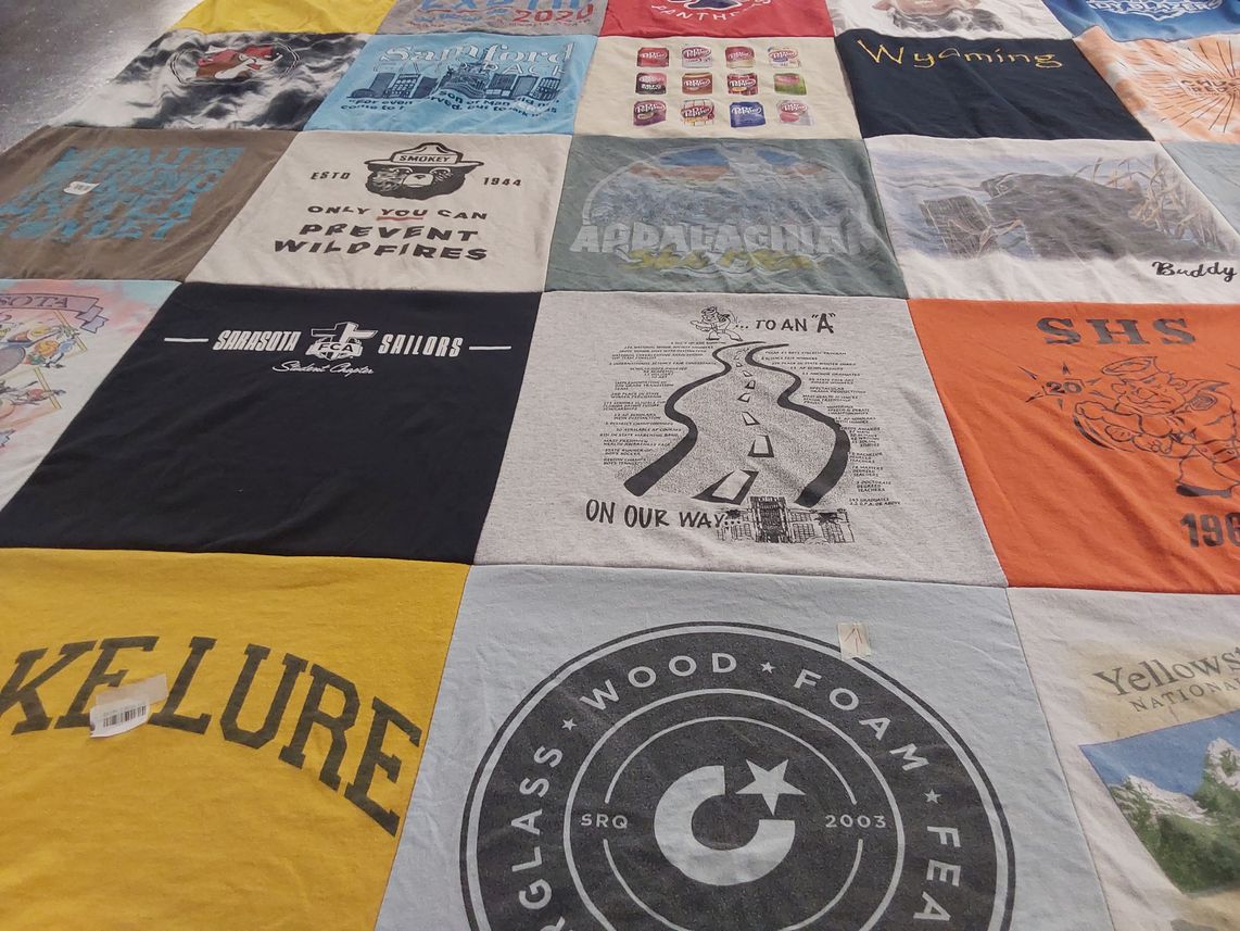 T-shirt quilt from sarasota high school by Leigh from FL