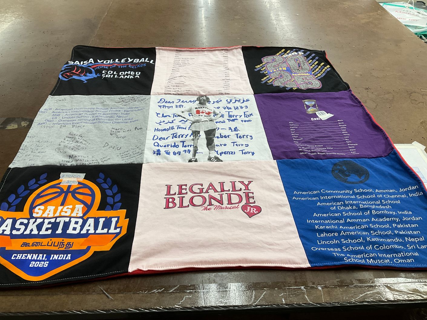 T-shirt quilt featuring saisa basketball, saisa volleyball by KELLY from MN