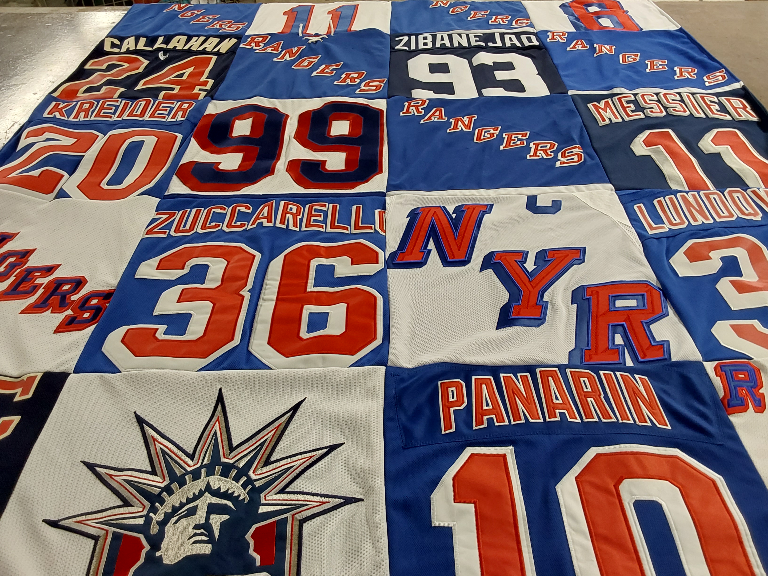 T-shirt quilt featuring new york rangers by Michael from NJ