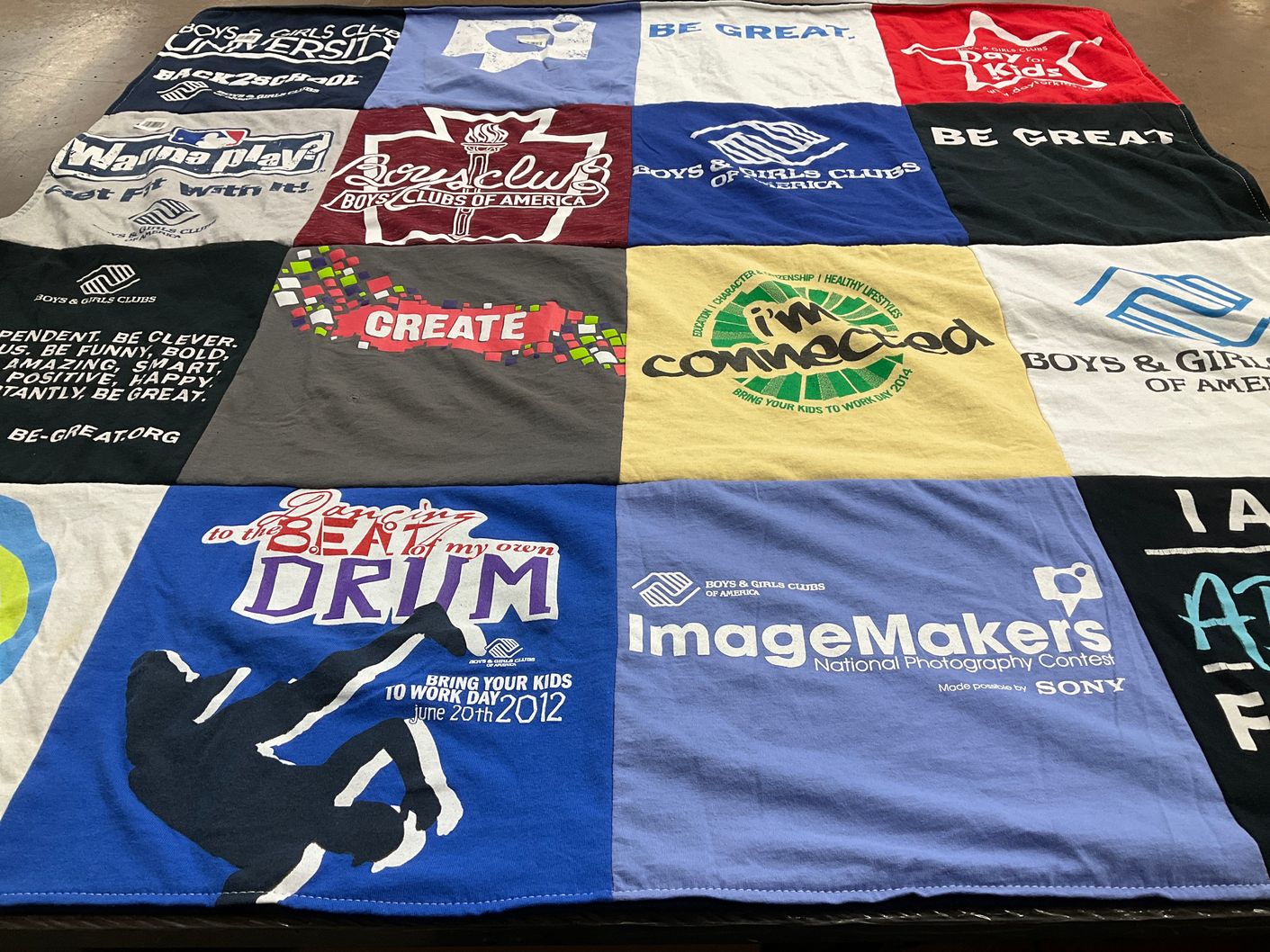 T-shirt quilt with photography, youth programs themes by Kristin from GA