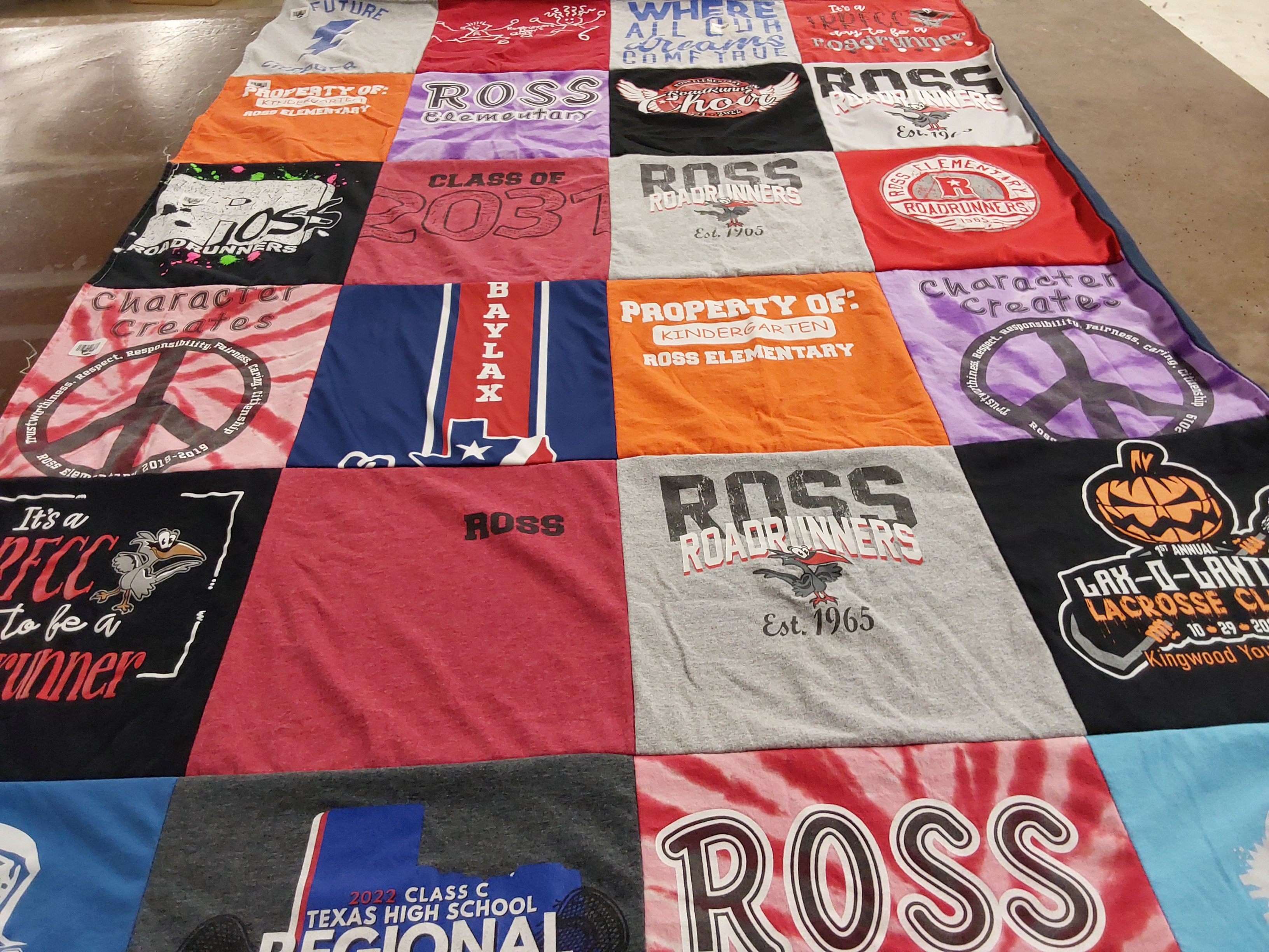 T-shirt quilt featuring ross roadrunners by Randi from TX
