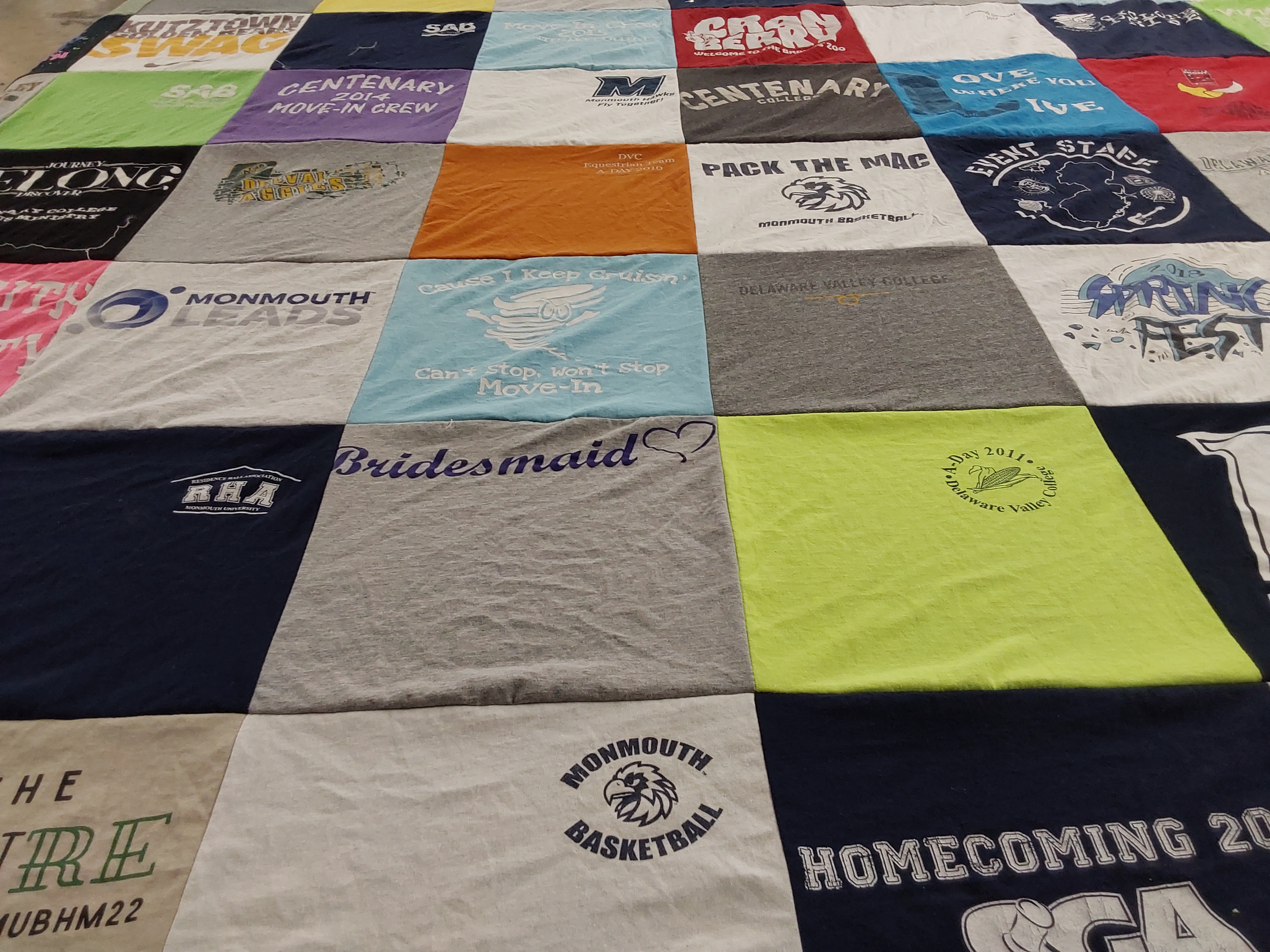 T-shirt quilt featuring monmouth basketball by Lindsay from NJ