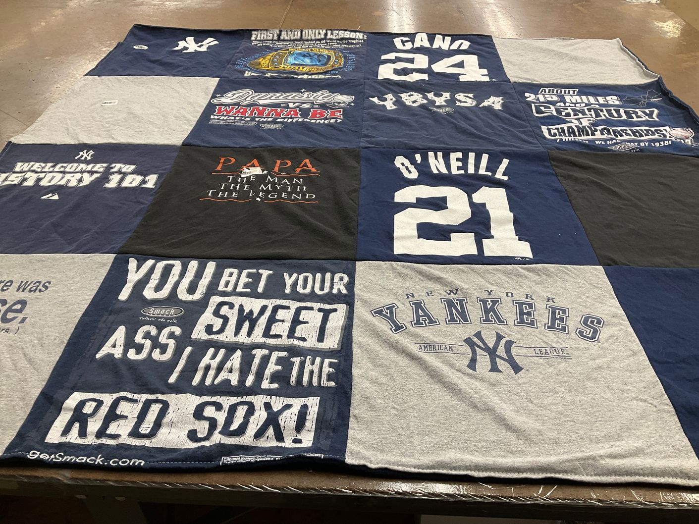 T-shirt quilt featuring new york yankees by Sharon from NY