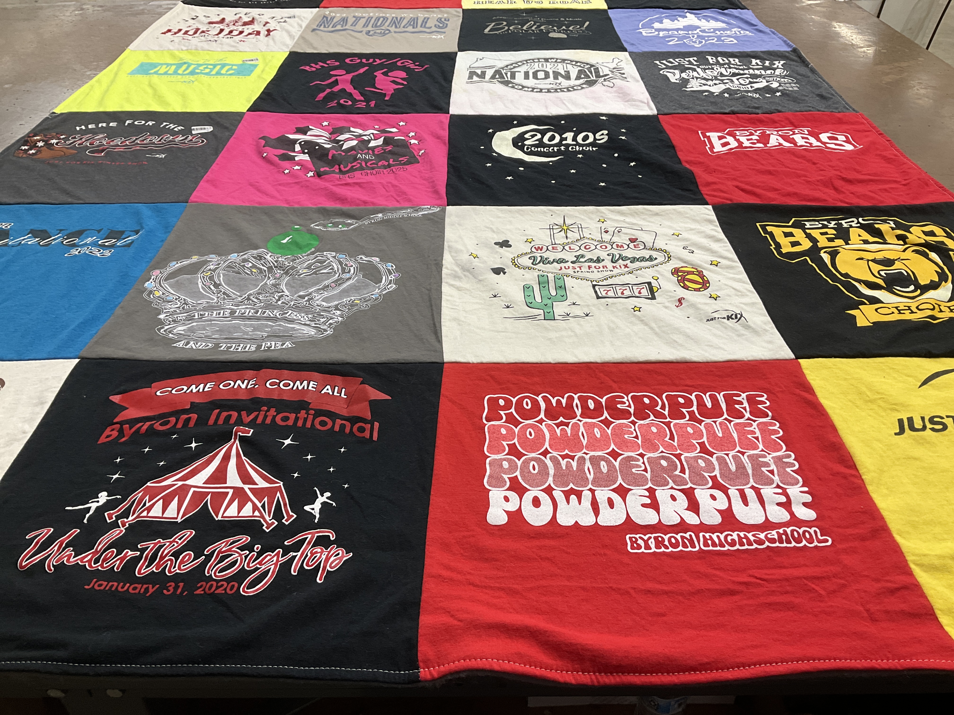 T-shirt quilt featuring byron bears by Amanda from MN