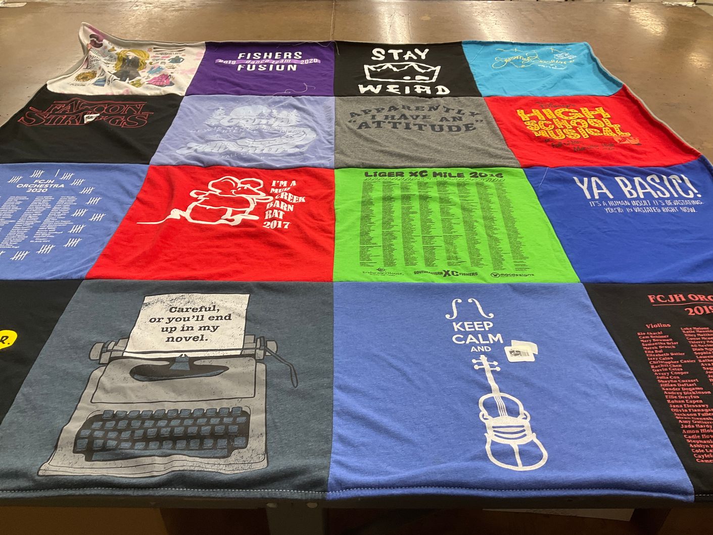 T-shirt quilt featuring fishers high school xc by Jon from IN