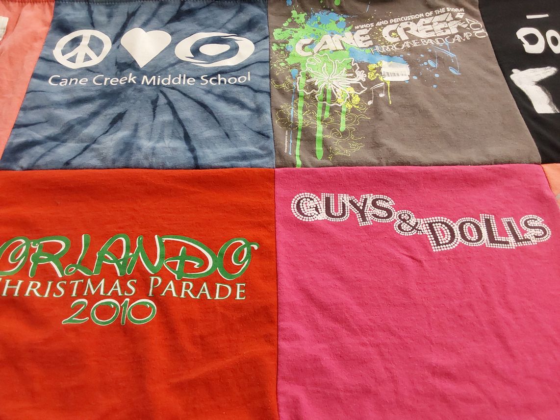 T-shirt quilt from cane creek middle school by Dana from NC