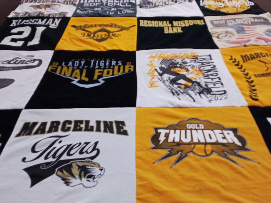 T-shirt quilt featuring marceline tigers by Denise from MO