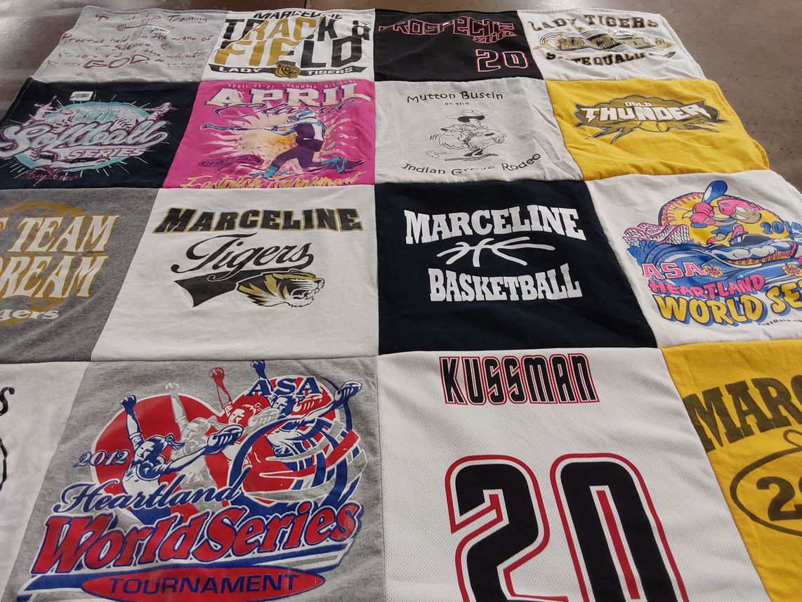 T-shirt quilt featuring marceline tigers basketball by Denise from MO