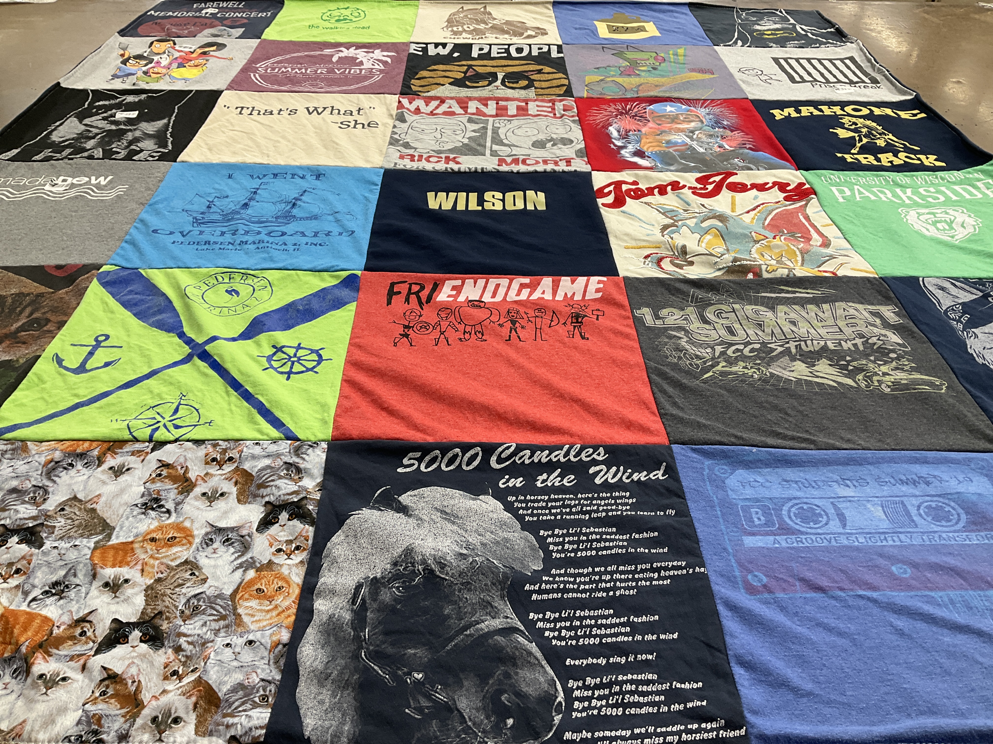 T-shirt quilt from university of wisconsin parkside by Carla from WI